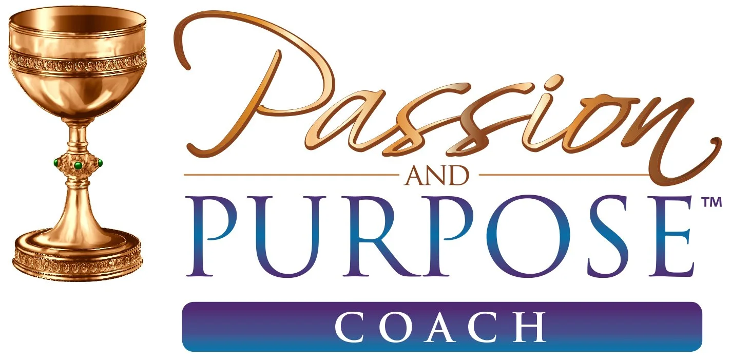 Logo for Passion and Purpose Coach featuring a gold chalice.