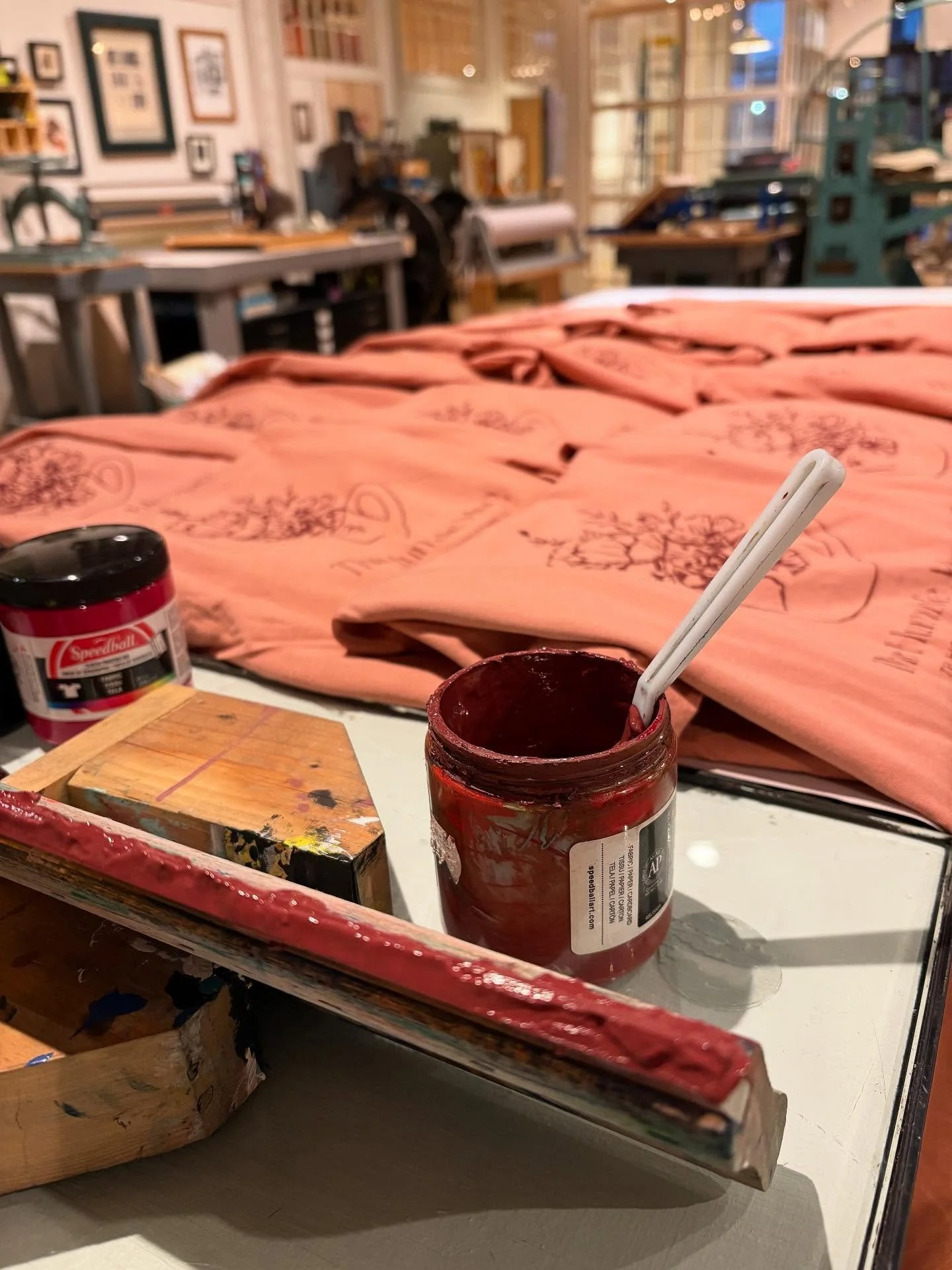 Hand illustrated and printed these custom tea-shirts for @the.humble.mug! 🫖🌸 They&rsquo;ll be available for sale in their cafe starting this weekend. #brattleboro #screenprinting #vermontprint