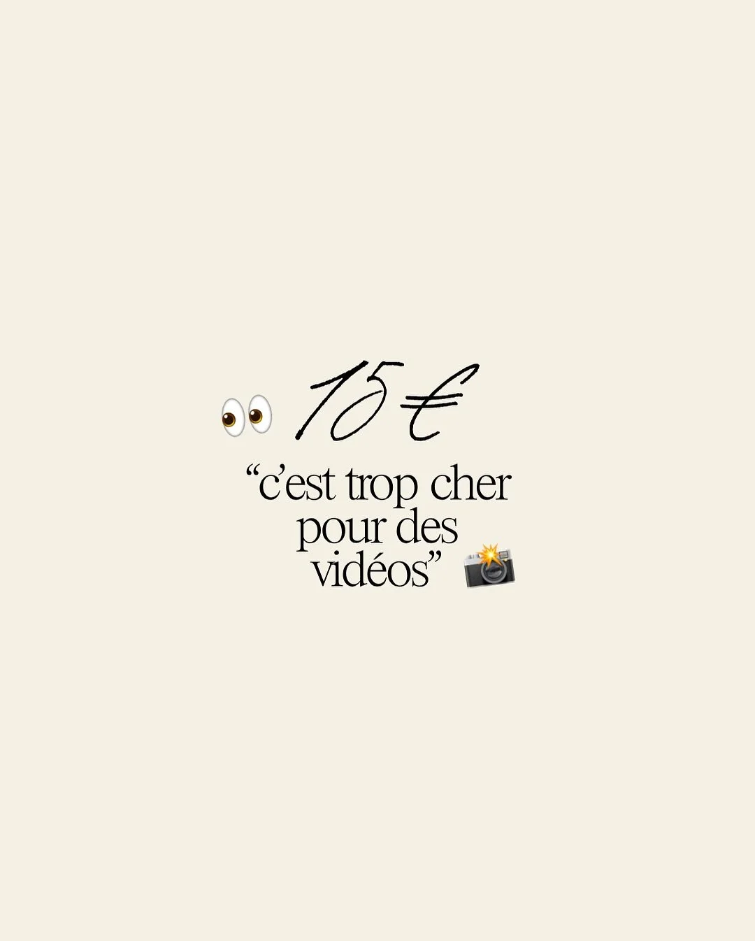 15 euros pour kiffer ton &eacute;t&eacute; sans te filmer, sans gal&eacute;rer &agrave; cr&eacute;er du contenu, sans te prendre la t&ecirc;te... &Ccedil;a te parle ?

Parce que oui, pour seulement 15 euros, tu peux recevoir 20 vid&eacute;os pr&ecirc