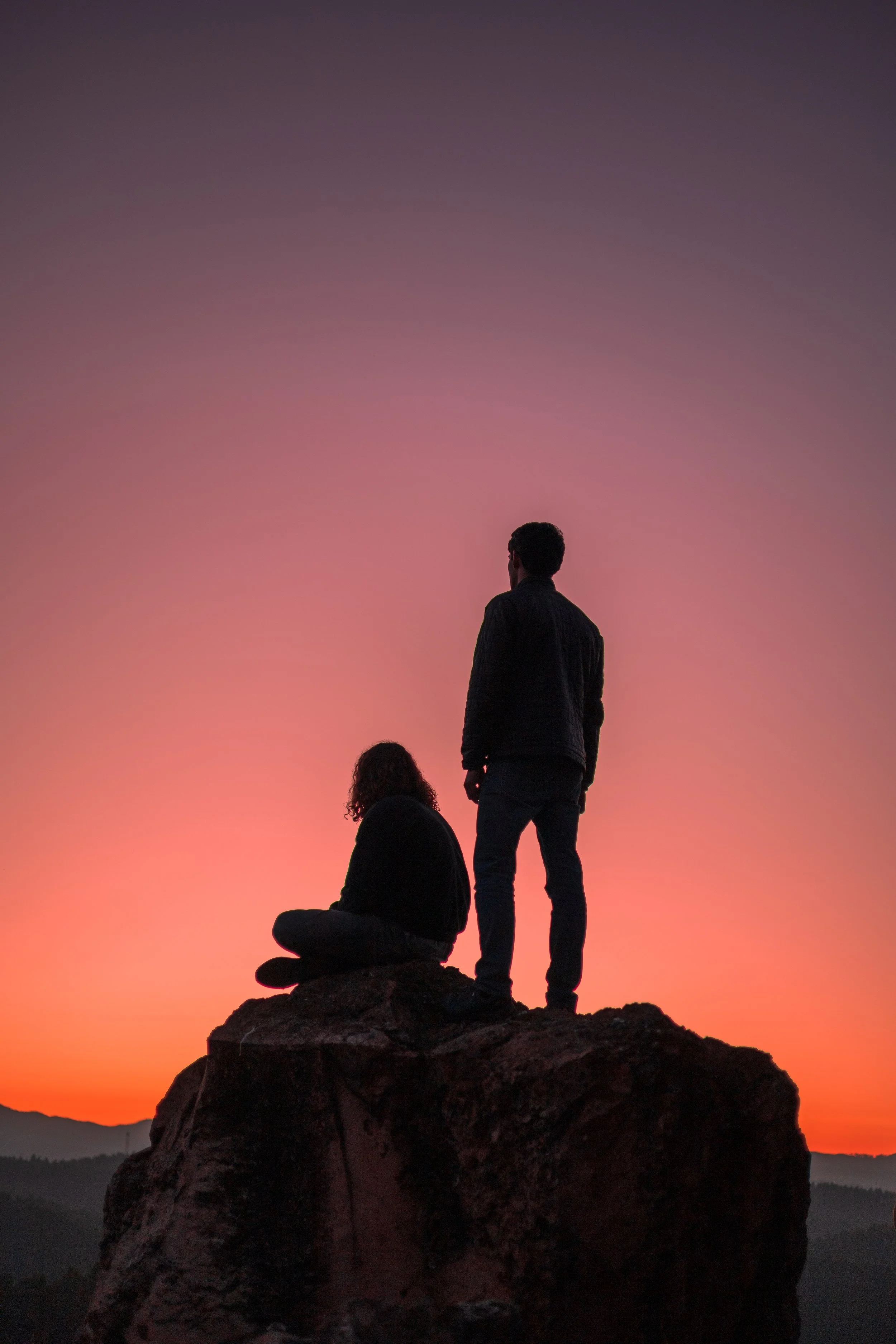 Admiring the sunset.