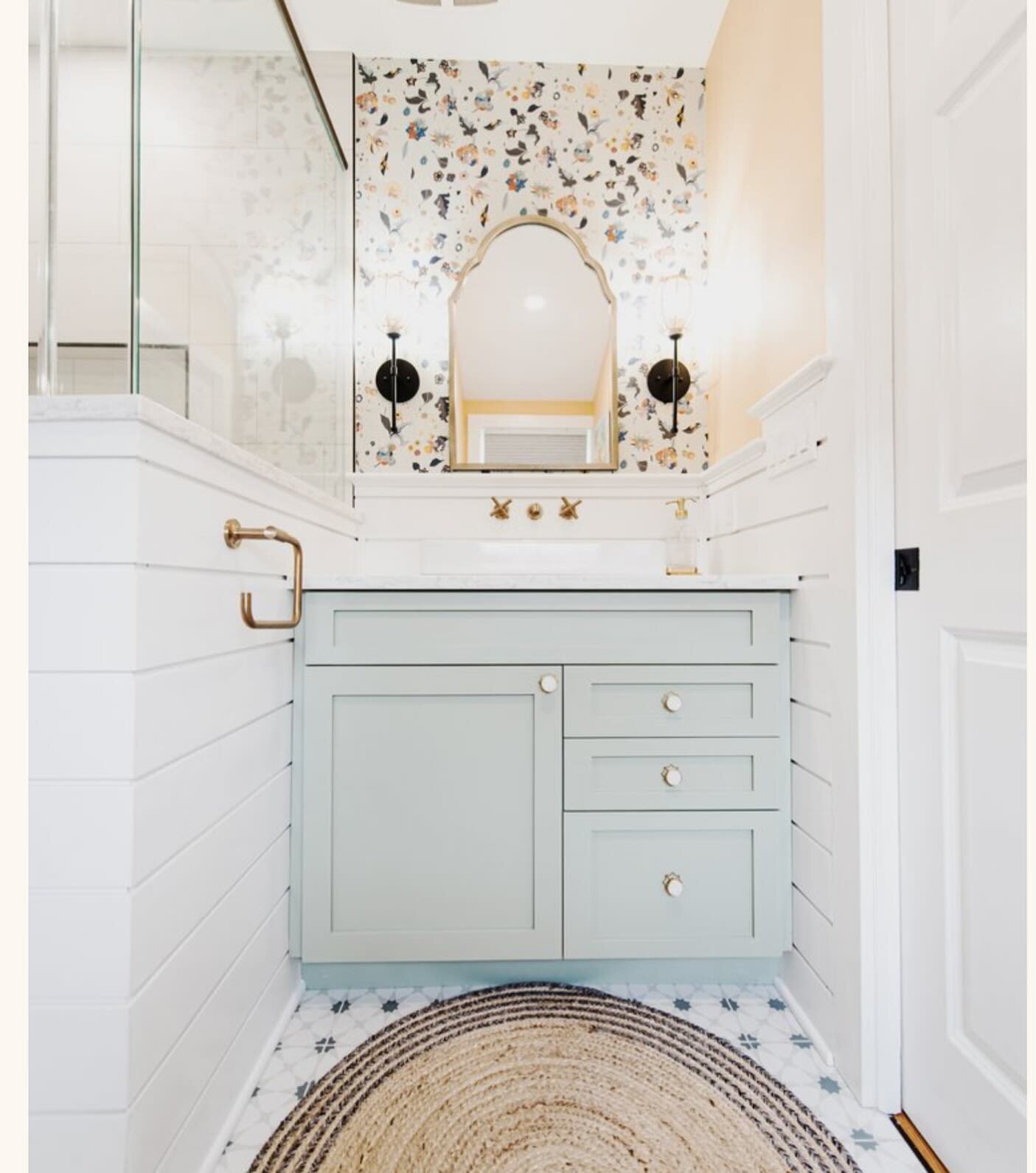 How do you bring your personality into a bathroom? 

Of all the spaces in your home this can be one of the most fun to incorporate your personal style and personality. This is a great example of incorporating playfulness with color which represented 