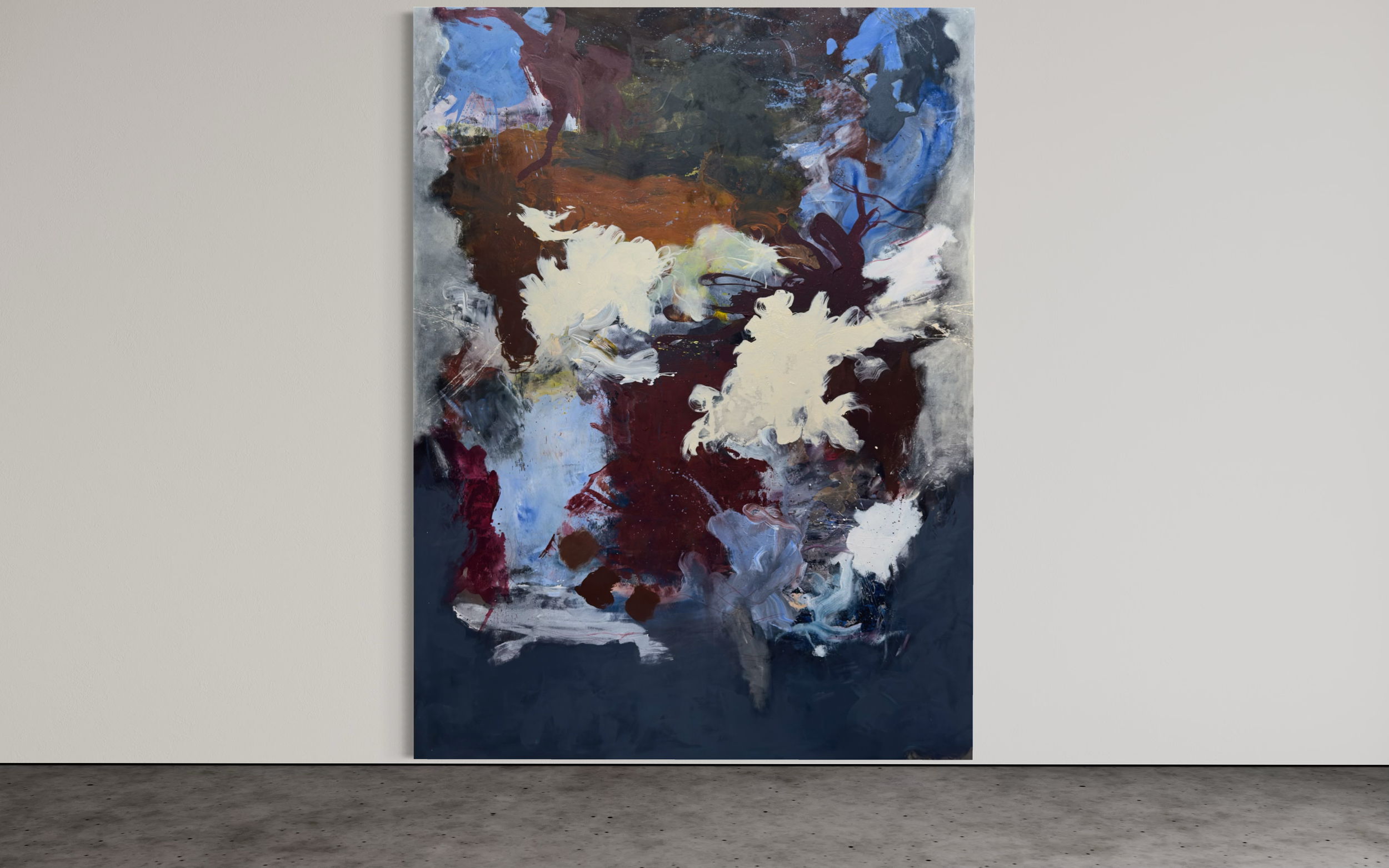 Large expressive abstract painting by Fontaine Scarelli, contemporary Chicago artist.