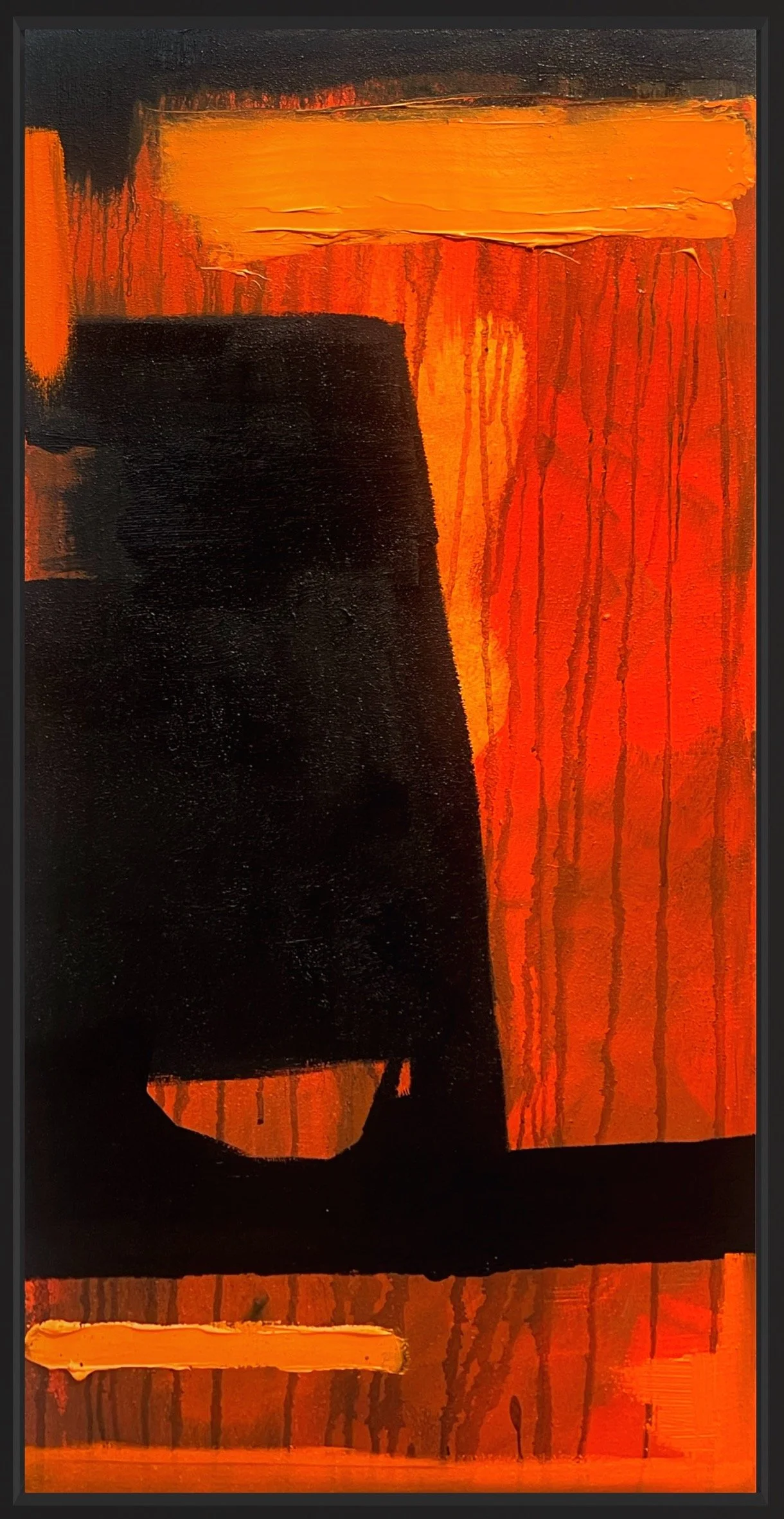 Lotheium, 2023. Acrylic on panel board in frame - 22 x 42 in. [SOLD]