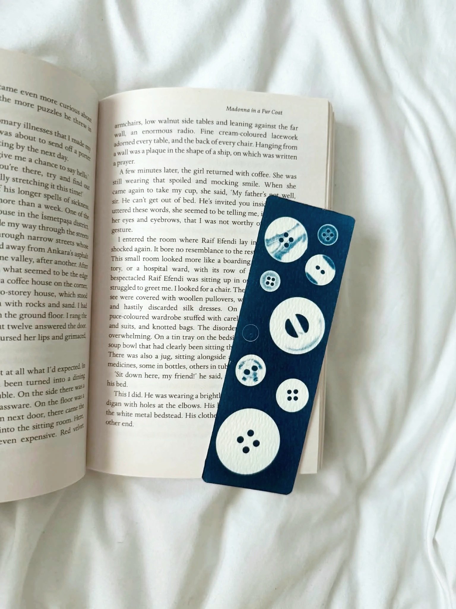 Original 2×6” Button Cyanotype Bookmark