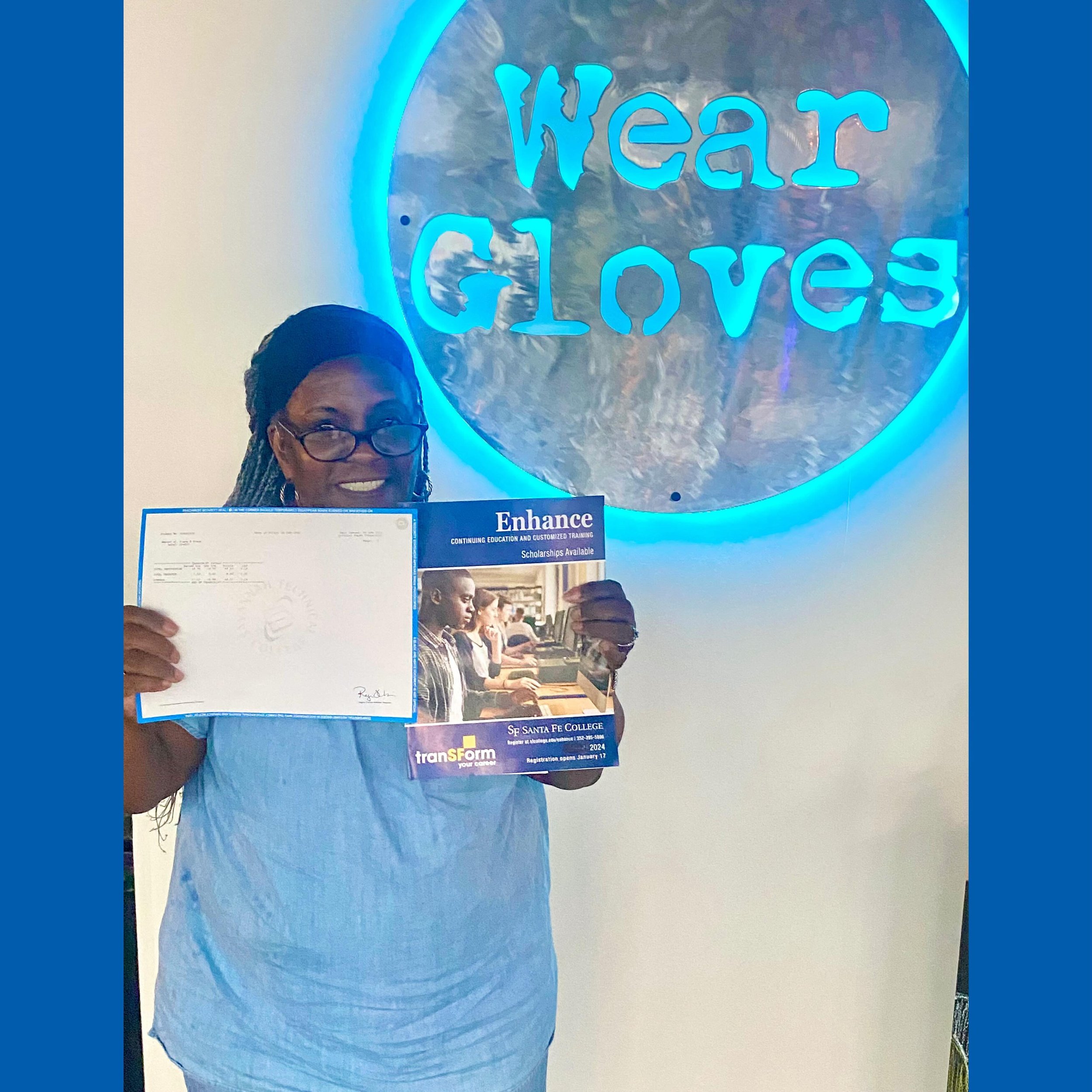 On behalf of all of us here at Wear Gloves, we&rsquo;d like to congratulate our long-time client Ms. Diana for enrolling in COLLEGE!!! 🎉🤩🙌🏼🥳👩🏽&zwj;🏫🎓 she has been waiting a long time for this but as we like to say, &ldquo;it&rsquo;s never to