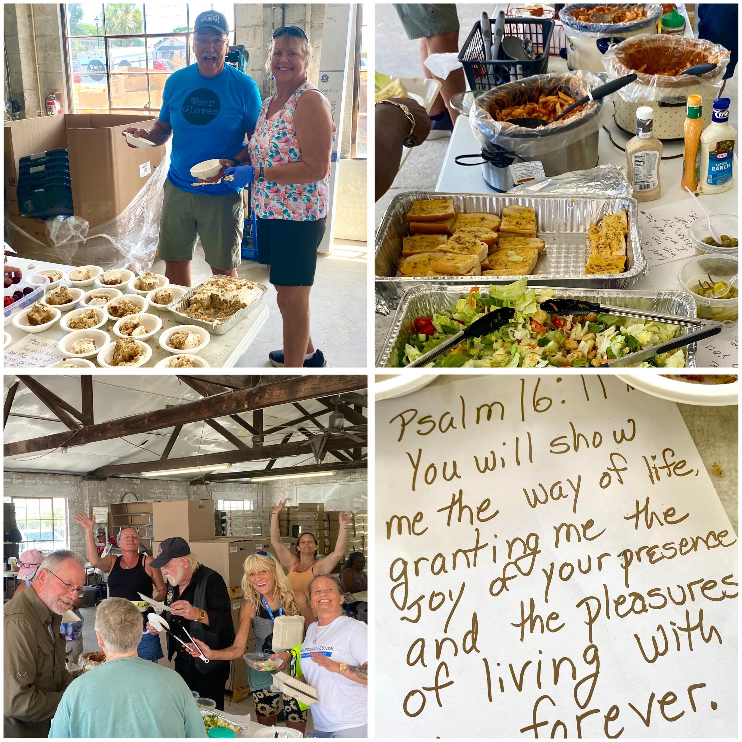 Friday Family meetings!! 💙😁🎉 and a super yummy lunch for our clients provided by John and Carol Semper from @mbcocala and Mr. Burt! We thank you so much! From everyone here at Wear Gloves we hope you have a blessed weekend! 🤩 #dignitynotdependenc