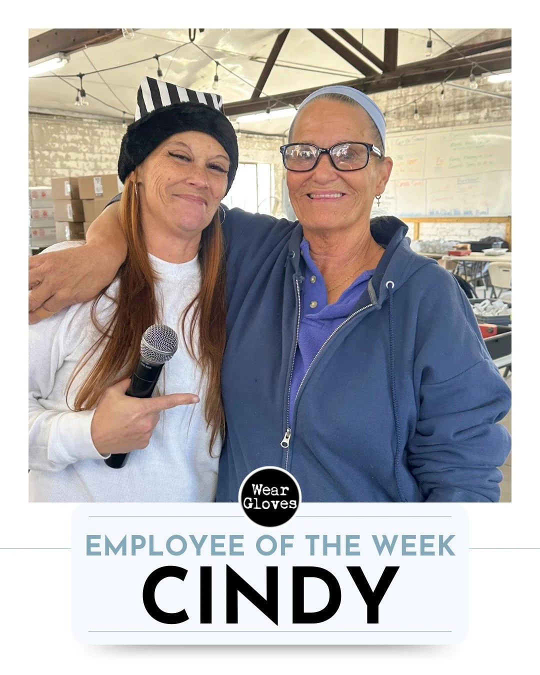 Cindy brightens every day with her positive attitude. She has been going above and beyond at work, keeping the Dignity Center restrooms clean, and is truly a joy to work with. Great work, Cindy! 

#WearGloves #DignityNotDependency #EmployeeOfTheWeek 