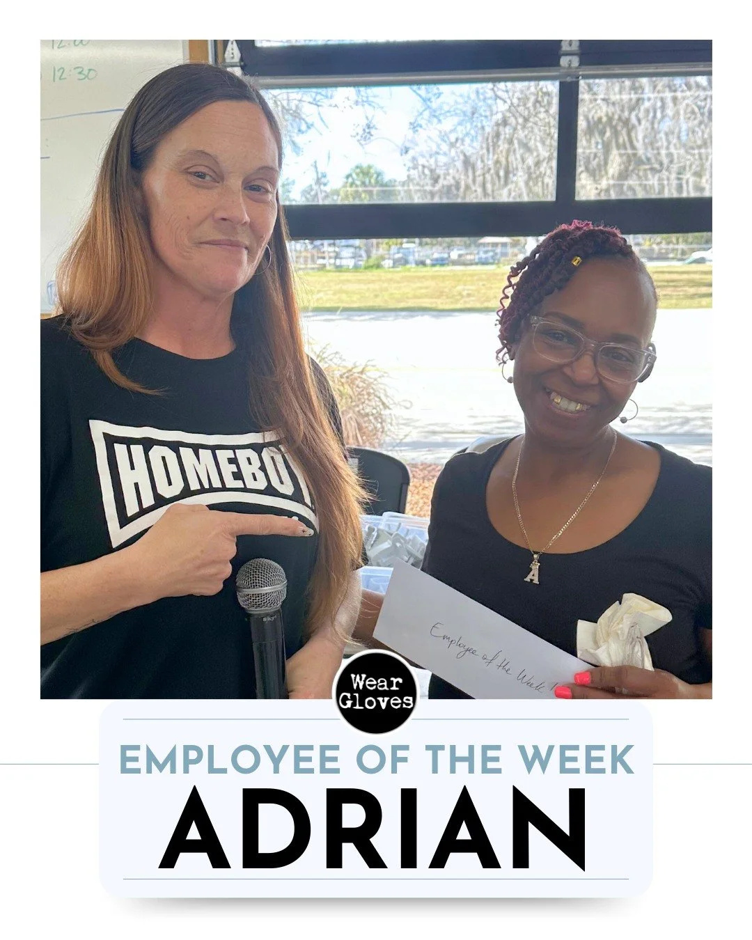 Our Employee of the Week is Adrian! 

Adrian always brings a smile to work, shows up on time, and is ready to go the extra mile every single day. We&rsquo;re so grateful for her dedication and positive energy! 

#WearGloves #DignityNotDependency #Emp
