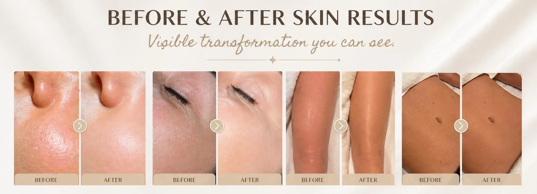 Le Boudoir Skin Studio homepage banner displaying 5-star Google reviews and trusted client testimonials