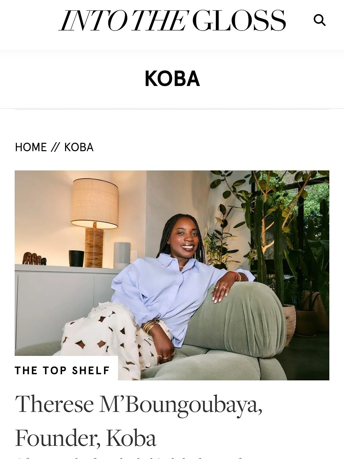 ✨ Grateful ✨

I&rsquo;m so happy and grateful to be featured in this beautiful Into The Gloss (@intothegloss ) article by my lovely client, @theresembg, the founder of KOBA Skincare 💫

In this article, Th&eacute;r&egrave;se shares her beauty secrets