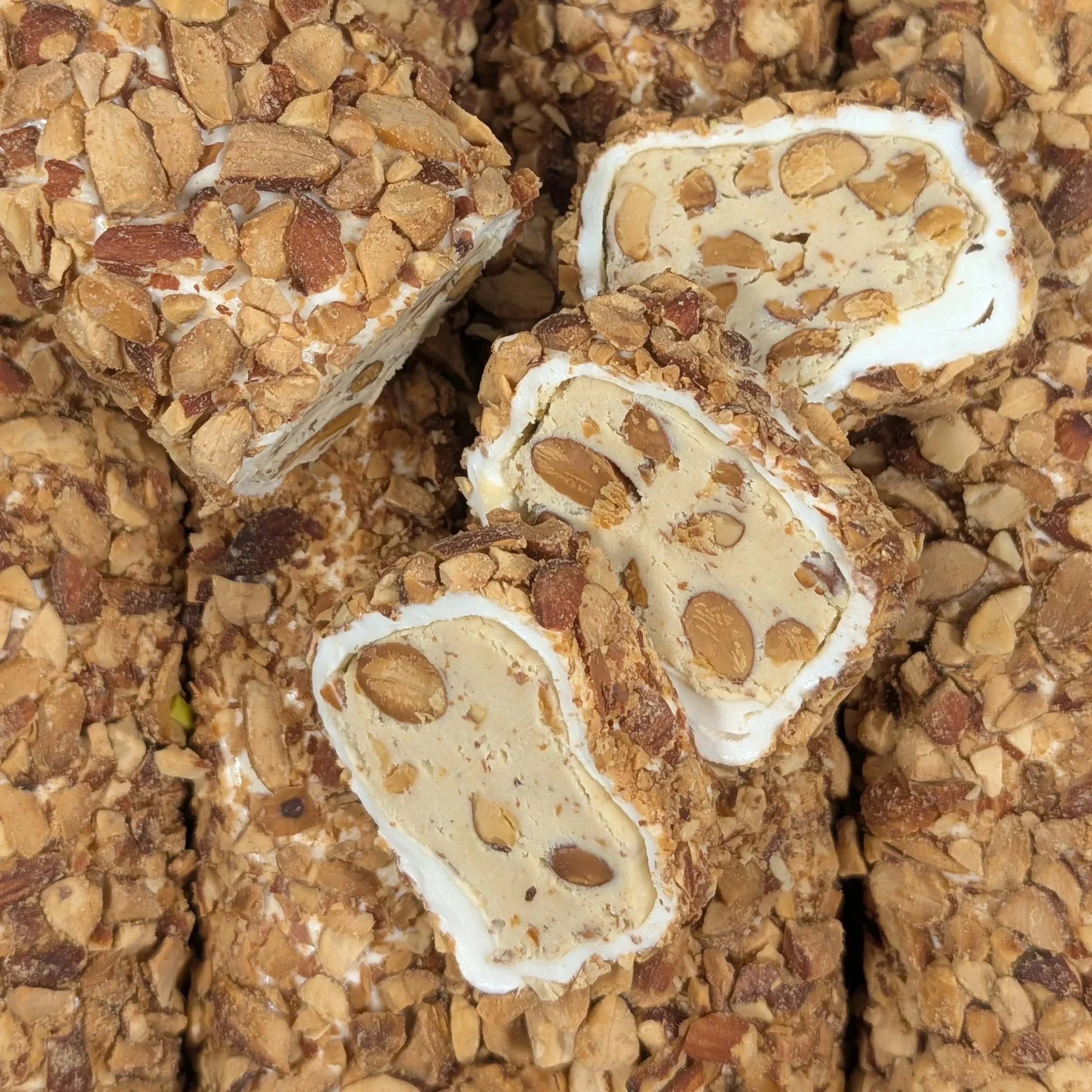 The soft, pillowy texture of our cream-filled almond Turkish Delight.