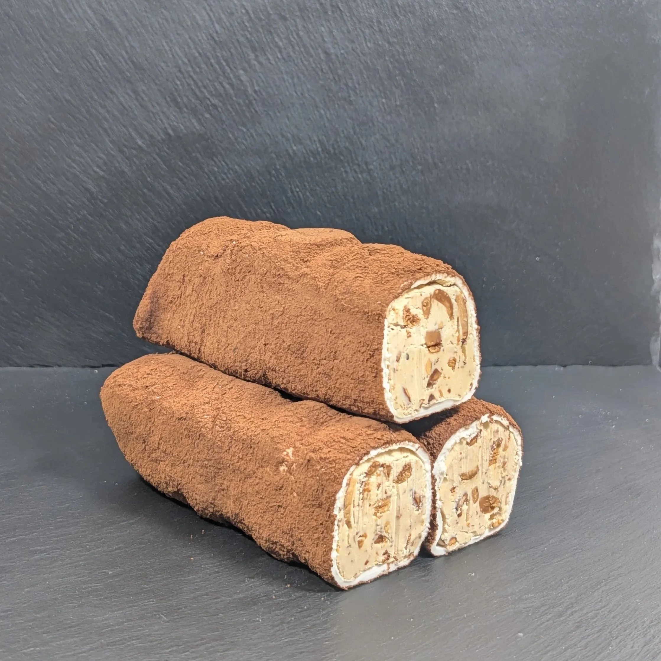 Turkish Delight with Almond Cream and Powdered Coffee.