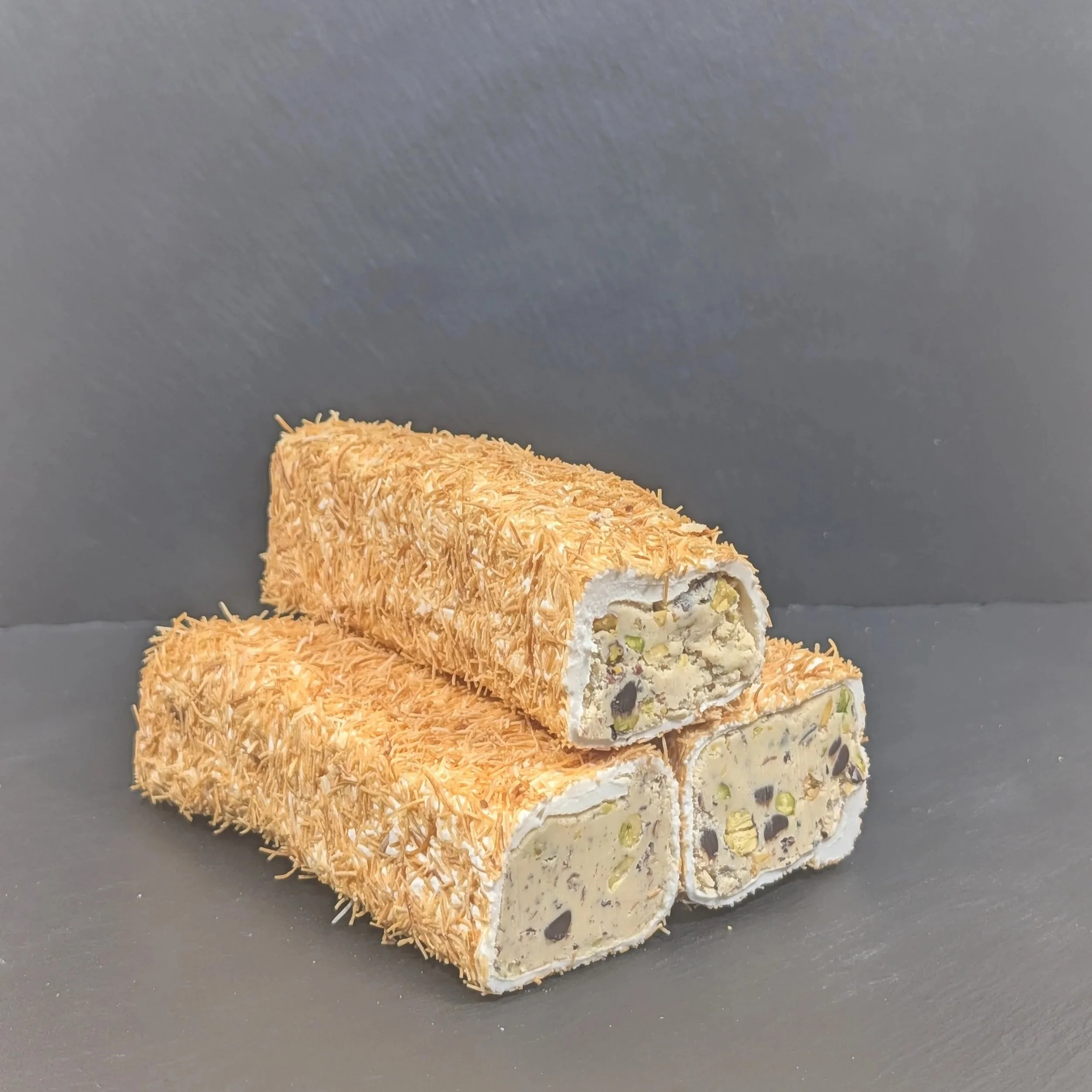 Turkish Delight with Hazelnut Cream, Pistachios & Roasted Kadayif(Kunafa)