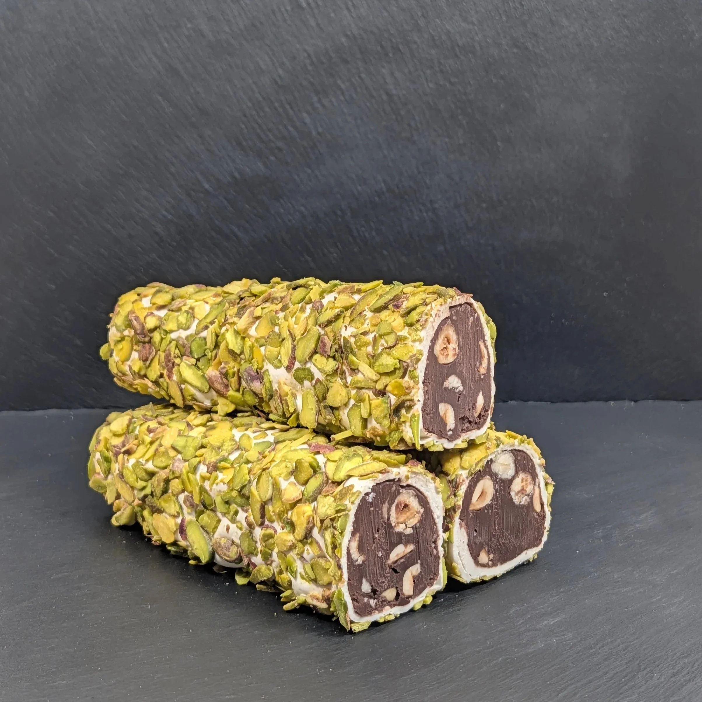 Turkish Delight Lokum with Chocolate Cream and Pistachios