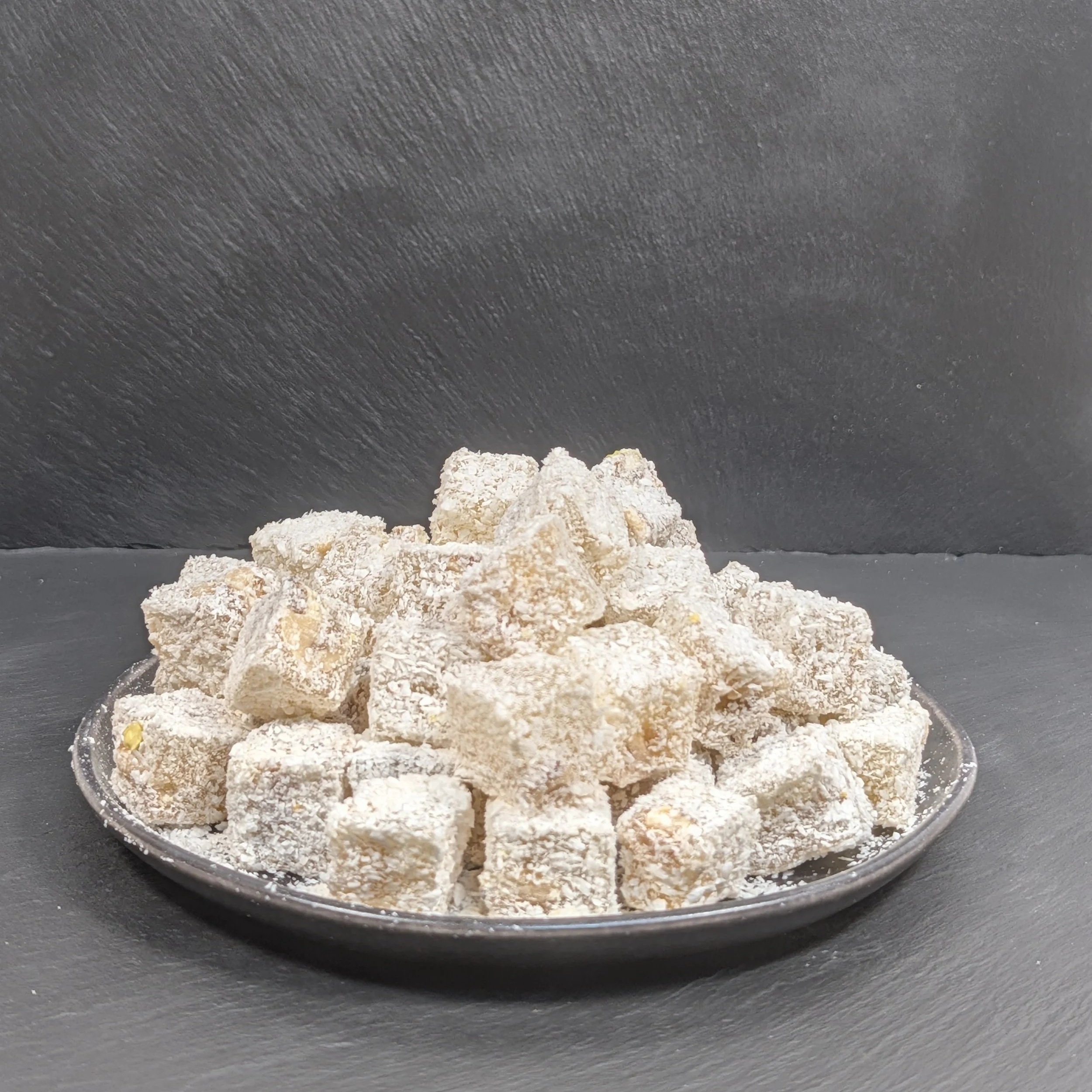 Turkish Delight Lokum Cubes with Walnuts and Desiccated Coconut