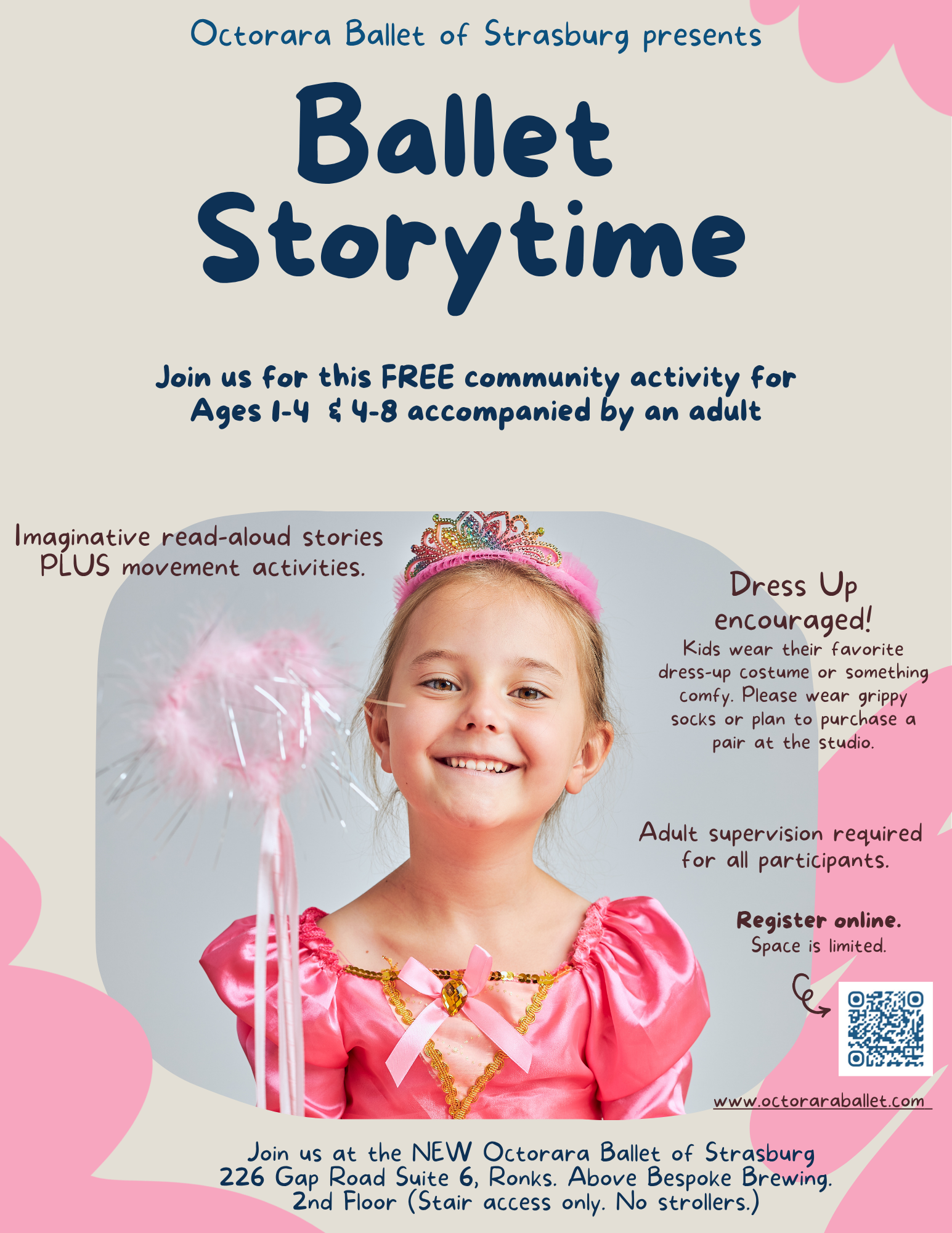 ballerina storytime in Strasburg poster