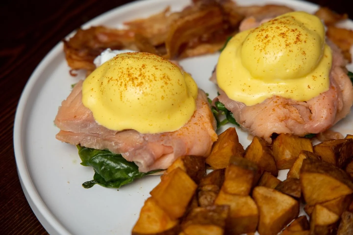 Silky hollandaise, rich flavors, and golden bites on the side ✨
This is how brunch should taste.

📍8324 3rd Ave