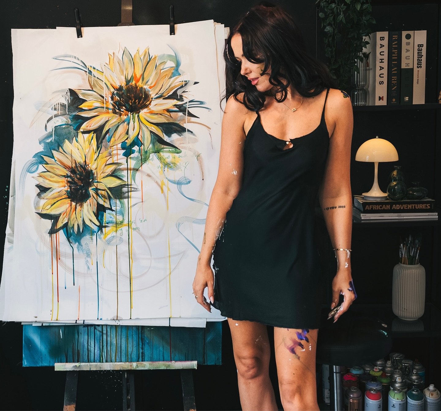 I painted sunflowers because I needed something to look at that wasn&rsquo;t the inside of my own brain.

This piece is bright and full of life &mdash; the complete opposite of how I&rsquo;ve felt lately. Depression&rsquo;s been doing donuts in my he