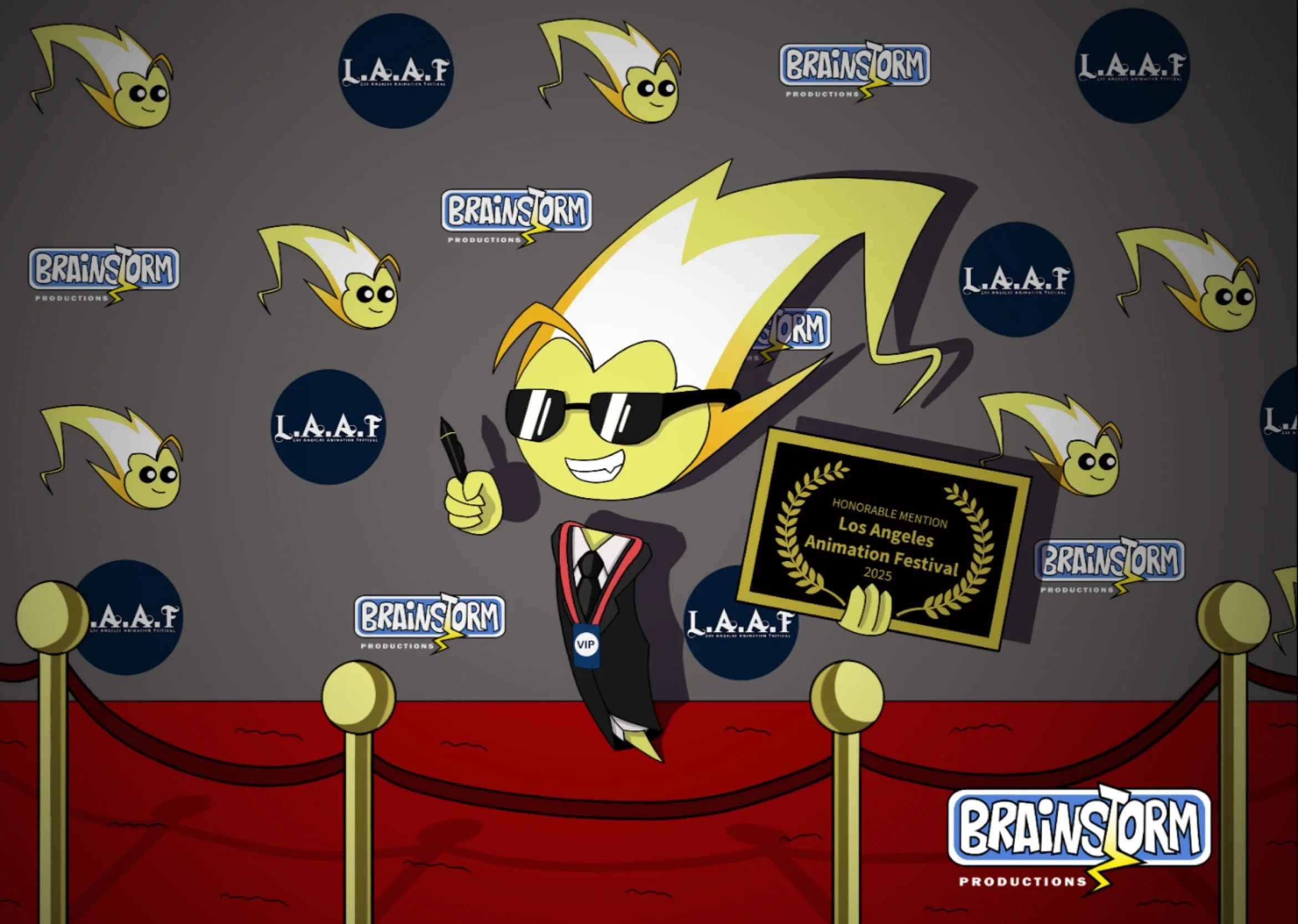 Did you hear?!? DREAMS received an HONORABLE MENTION at the LOS ANGELES ANIMATION FESTIVAL (@laafest ). Guess Serge better get used to used to the VIP status!
Artwork done in-house by Audrey Rodriguez. 
#awards #filmfestival