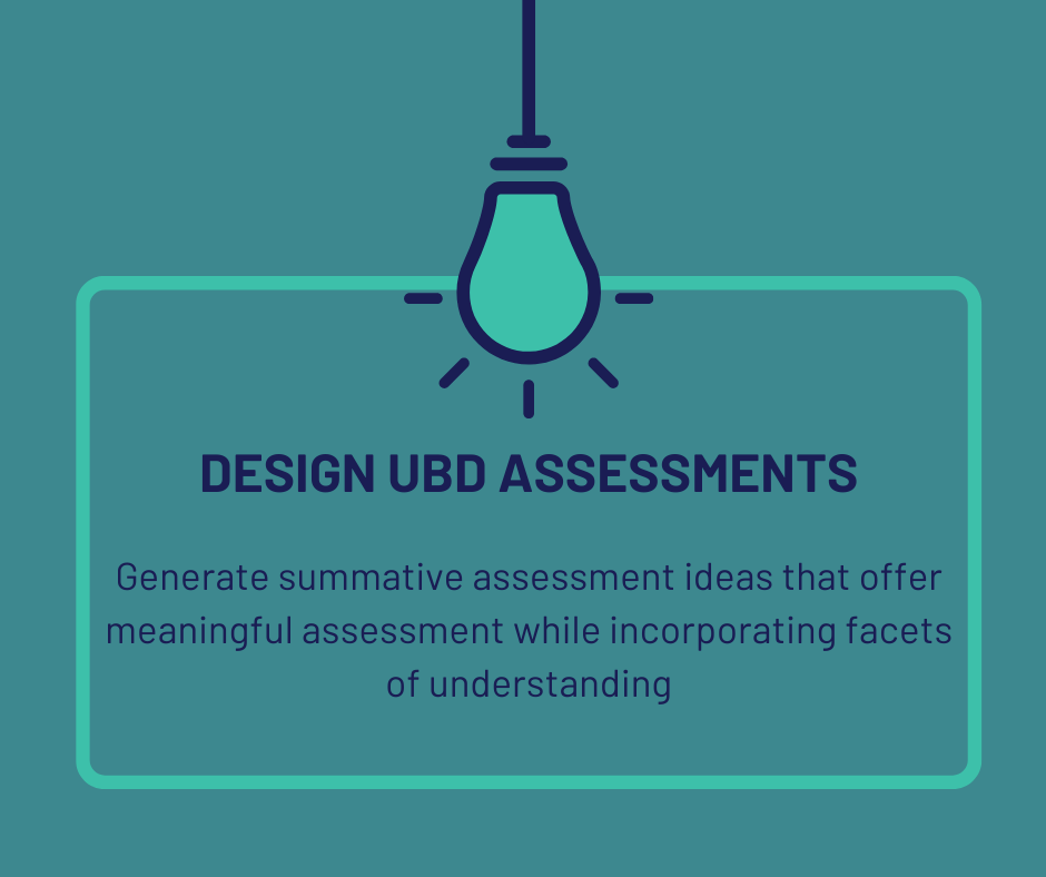 Design UbD Assessments