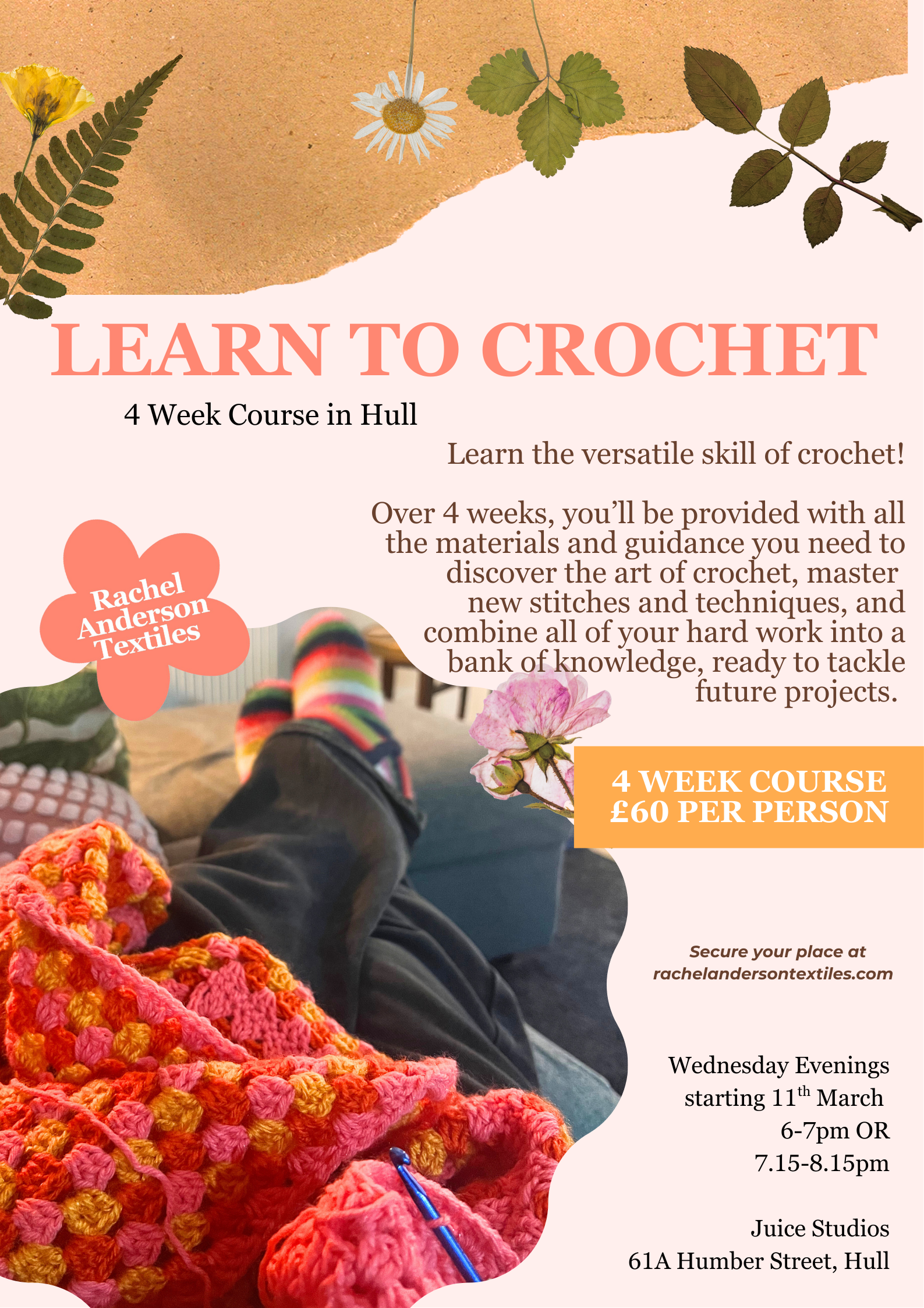 Learn to Crochet - Beginners 4 week course