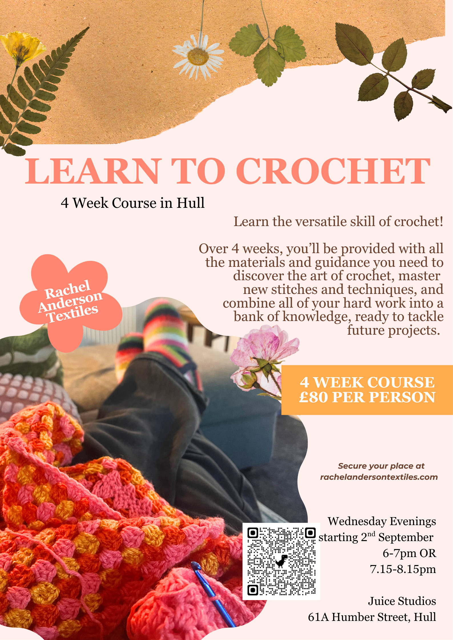 Learn to Crochet - Beginners 4 week course 