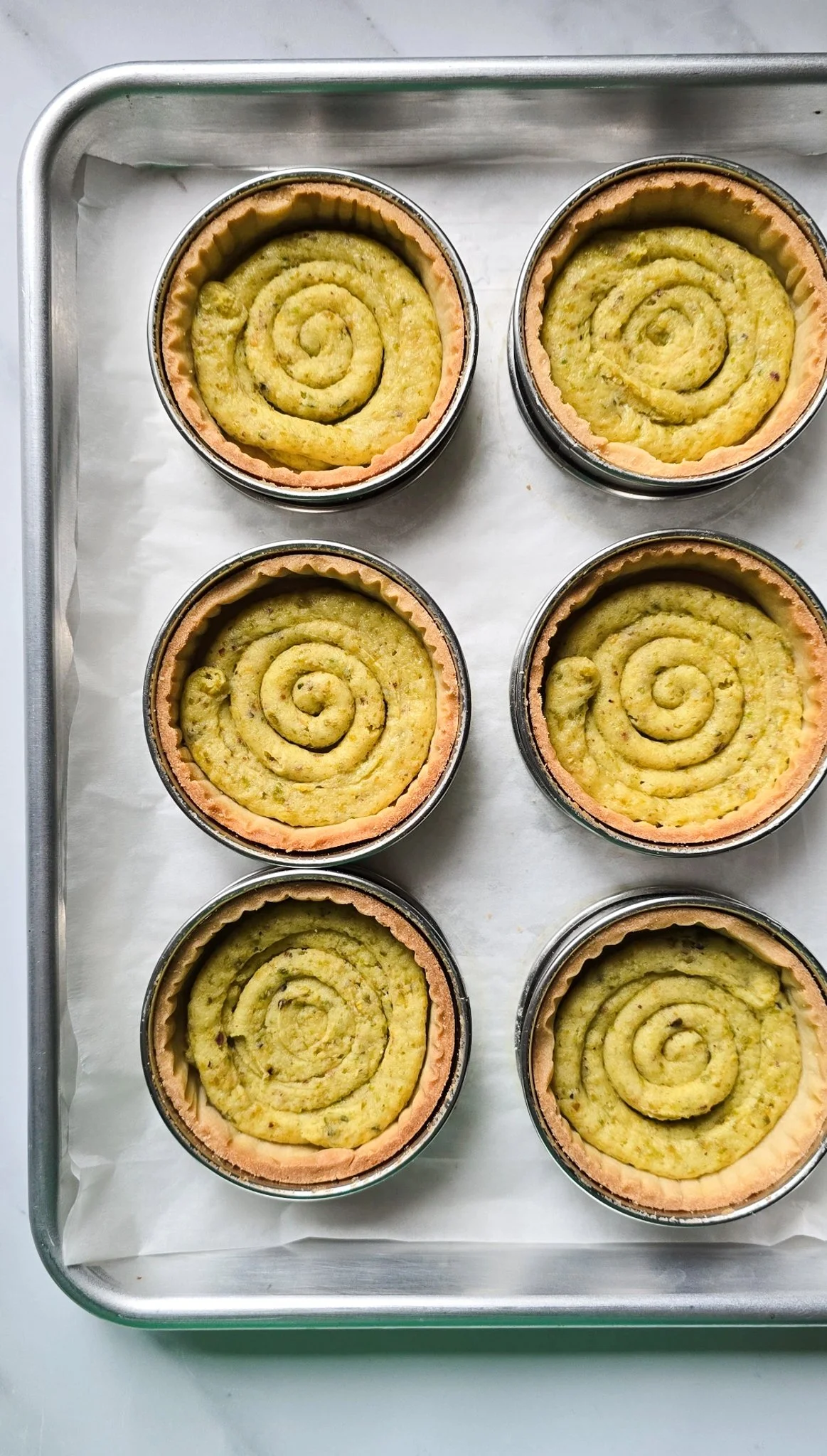 Citrus Curd & Pistachio Meringue Tarts