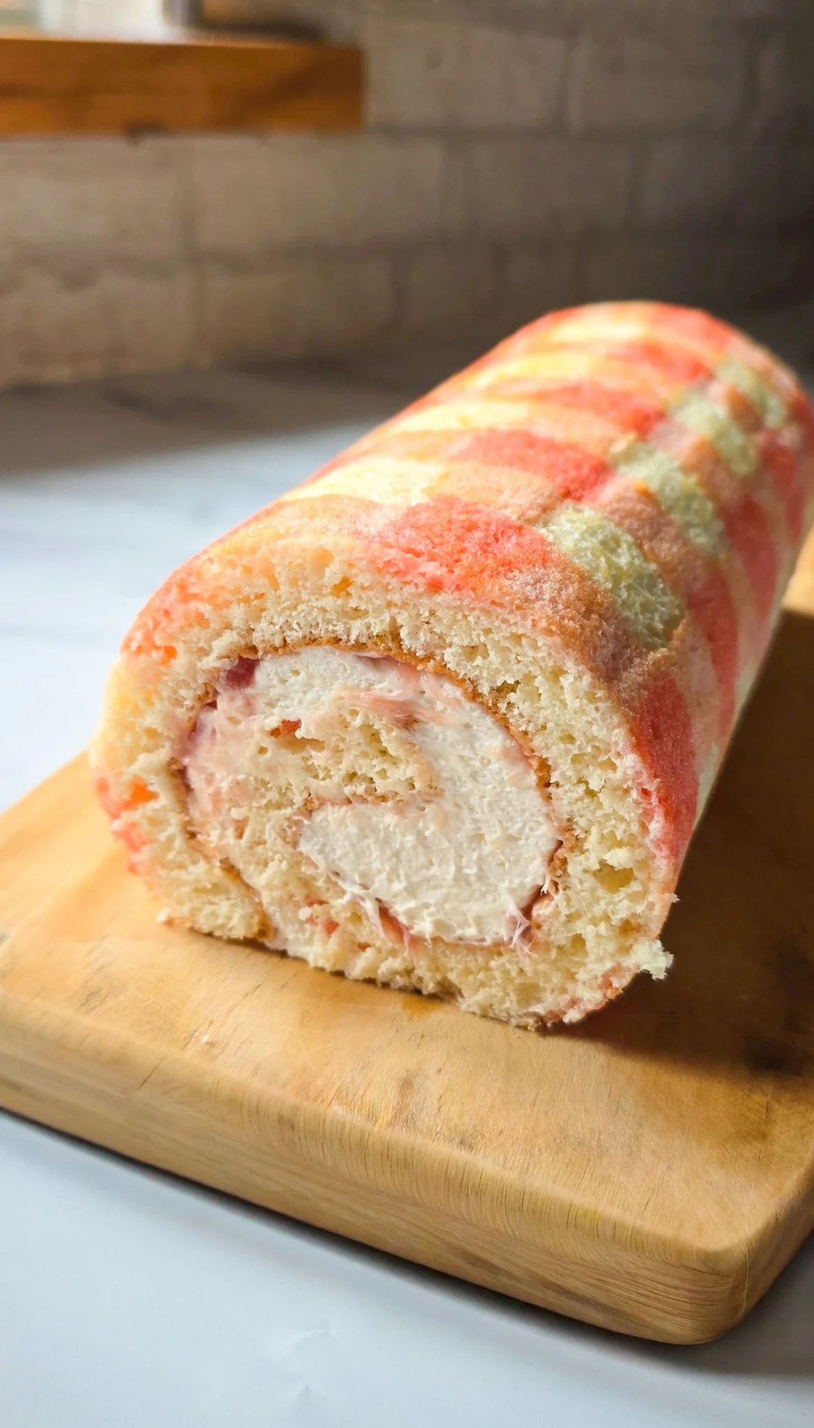 Forced Rhubarb & Ginger Gingham Swiss Roll