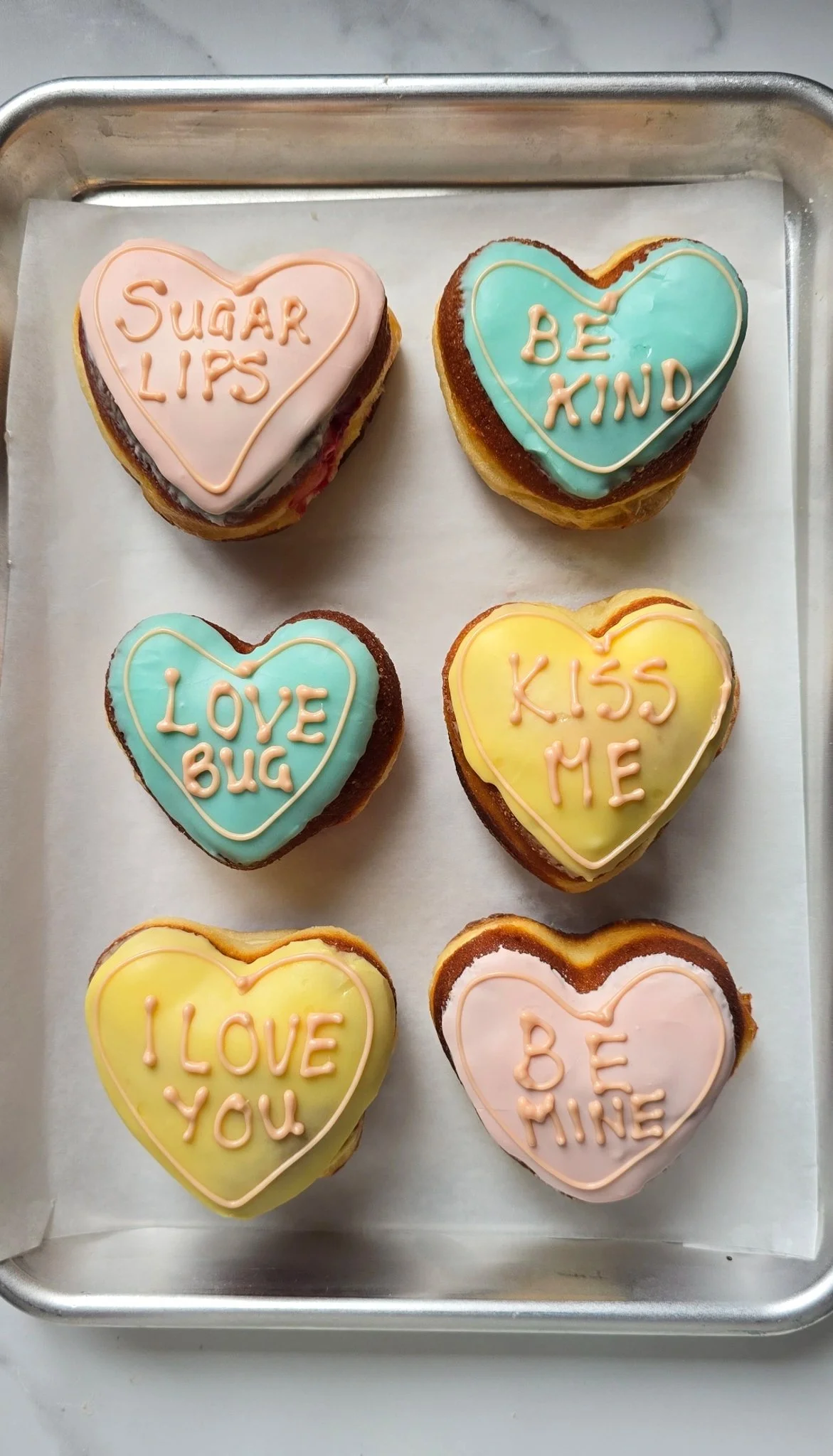 Raspberry & Elderflower Cheesecake Love Heart Doughnuts