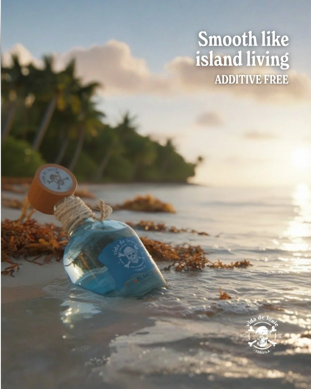 Smooth like island living.

The islands are all about slow days, smooth sailing and not overthinking things, just like vida de louie tequila.

Extra aeration gives it a smoother finish than ordinary tequila, with nothing added and nothing to hide. Ad