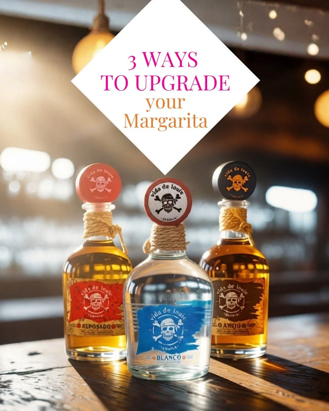 Your margarita deserves better.

Upgrade it with vida de louie:

&bull; smoked or chili-lime salt rims
&bull; better orange (liqueur or fresh juice)
&bull; muddled jalape&ntilde;os or fruit for a bold twist

Blanco. Reposado. A&ntilde;ejo.
There&rsqu