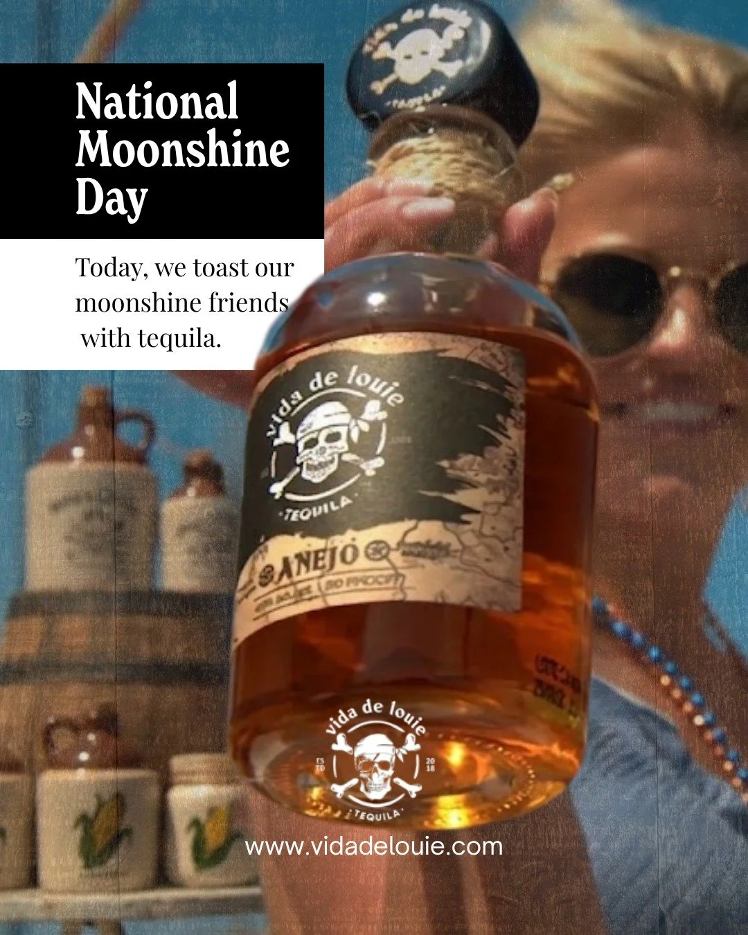 Today, we're raising a glass to our friends in the moonshine business. 🥃

But around here, we're pouring tequila.

Crafted from 100% blue agave, additive free, and made for those who appreciate a smooth finish.

Happy National Moonshine Day from vid