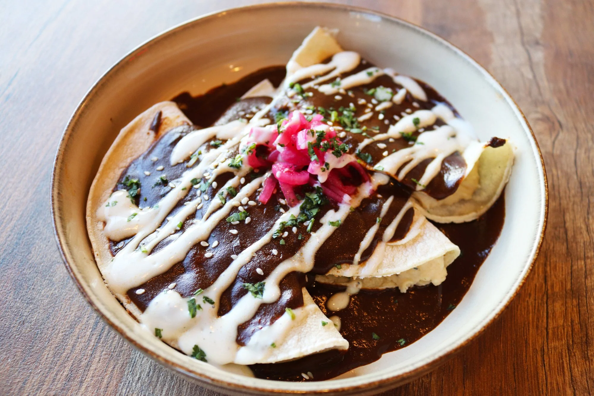 vegan enchiladas mole