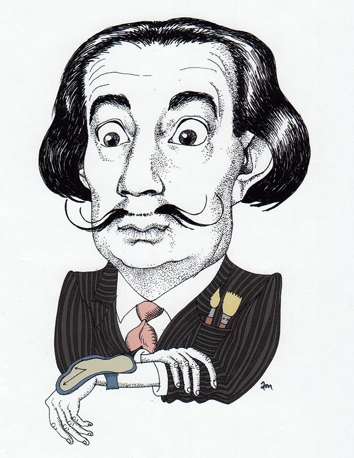 Salvador Dalí tegnet af Anne-Marie Steen Petersen.jpg