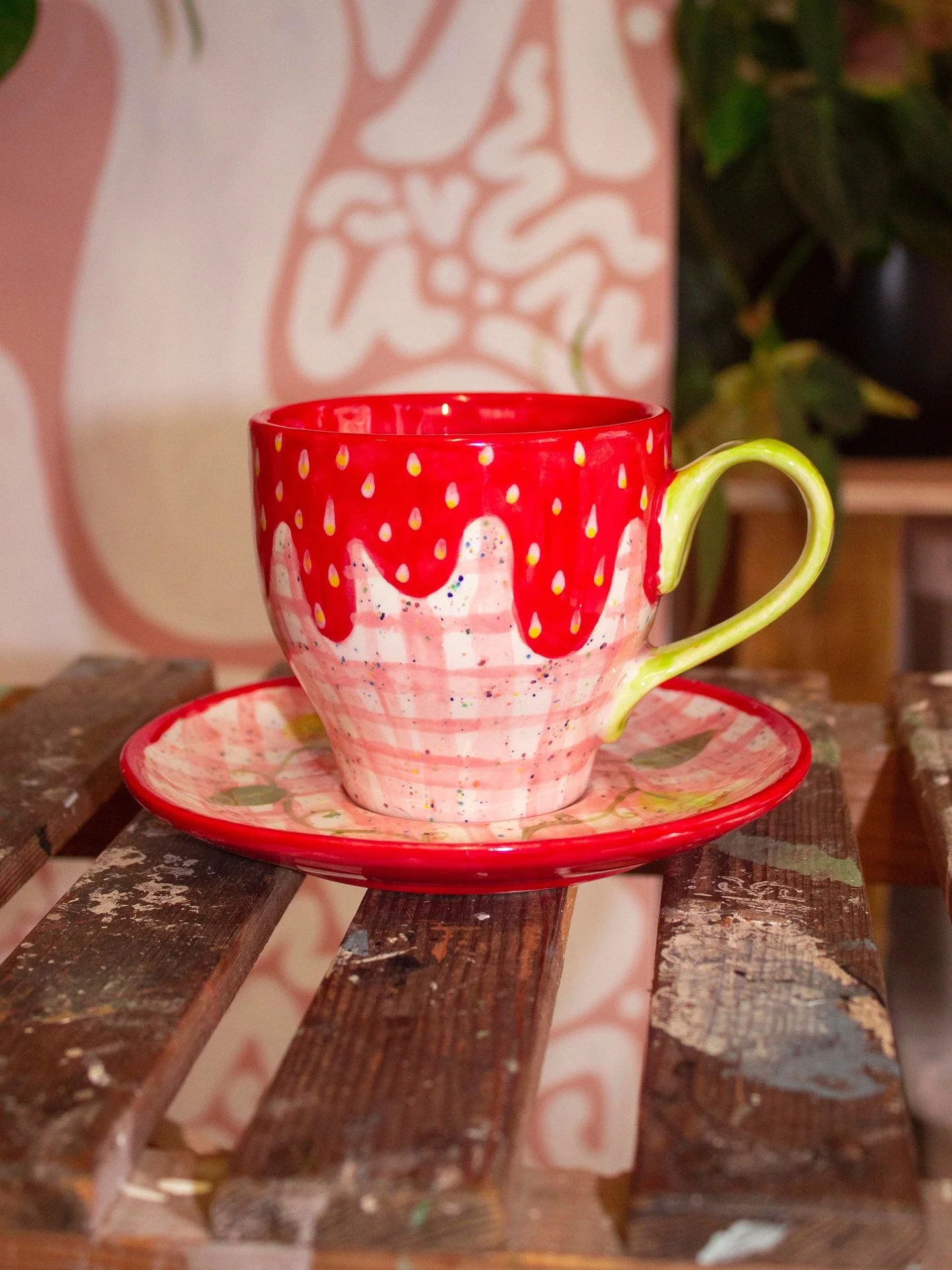 fired pottery from our latest workshop @picturedromemacc ☕️ incredible! 🍓