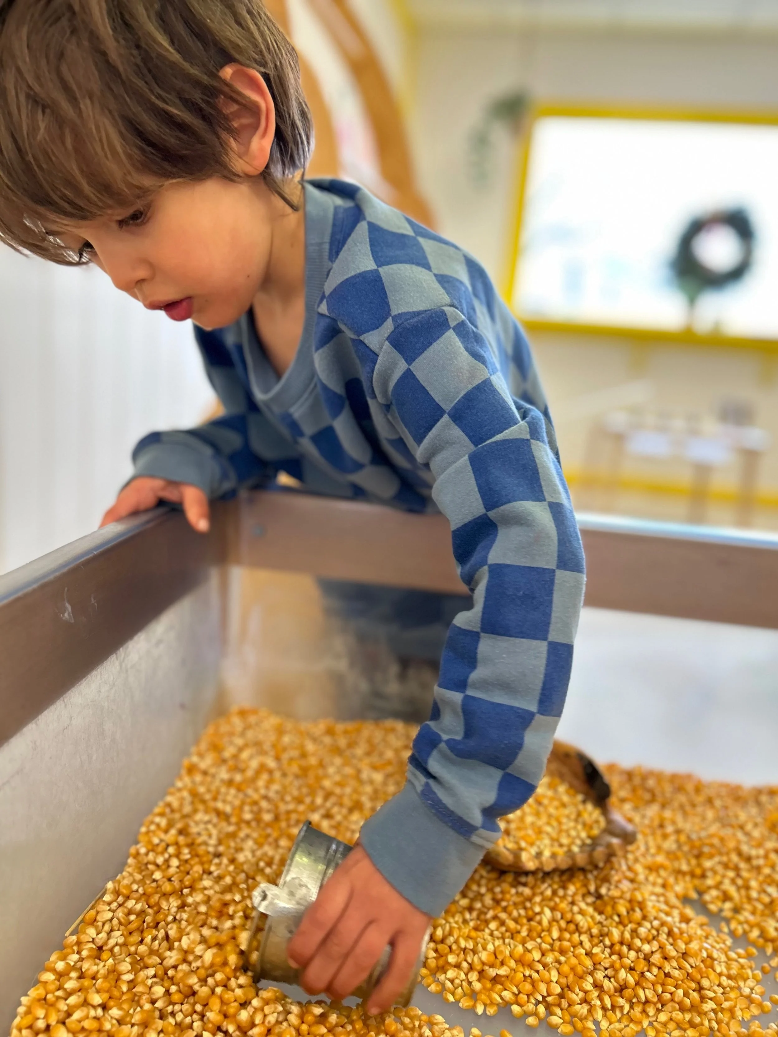 toddler using sensory skills