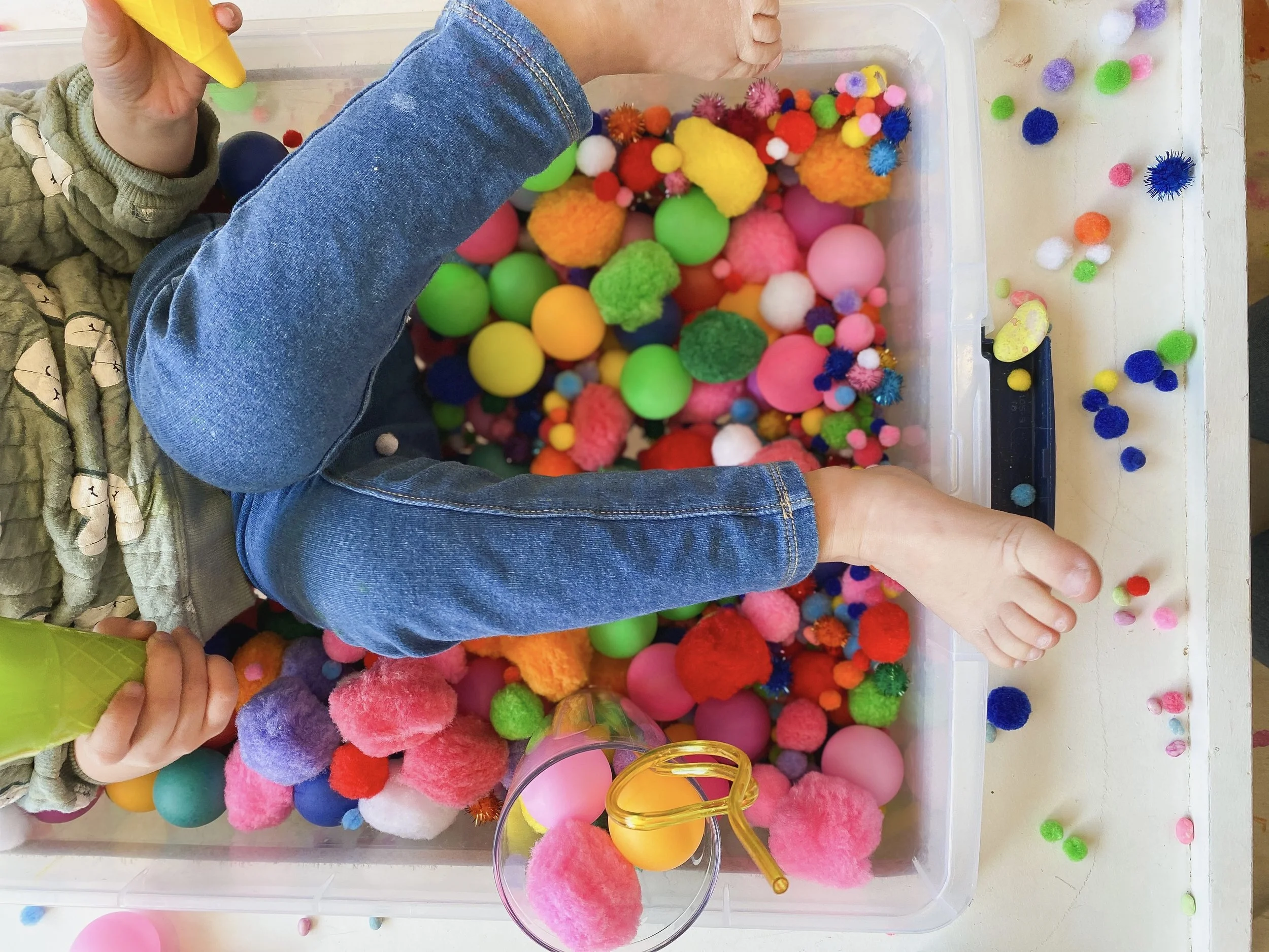 pom pom sensory toddler play
