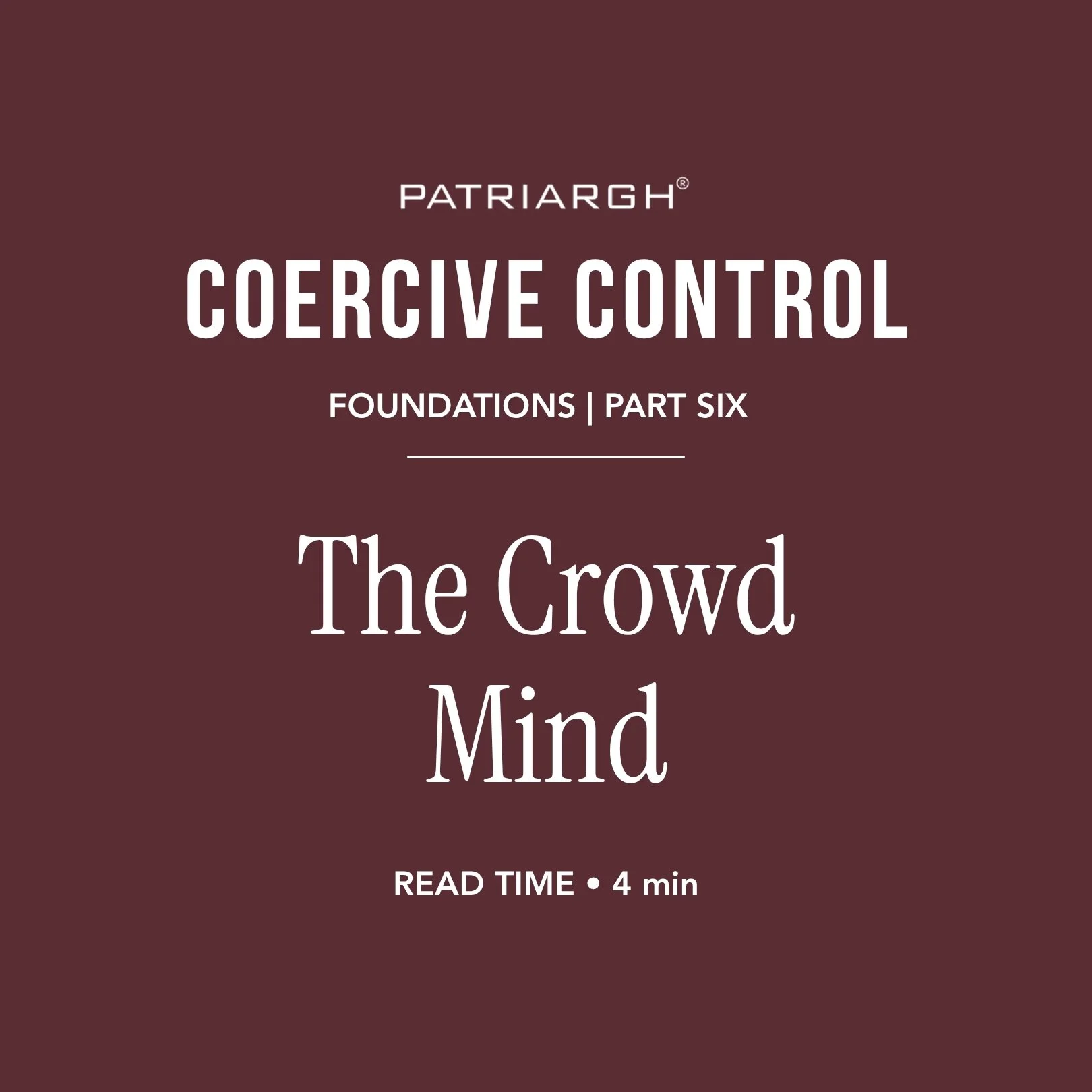 The Crowd Mind&nbsp;