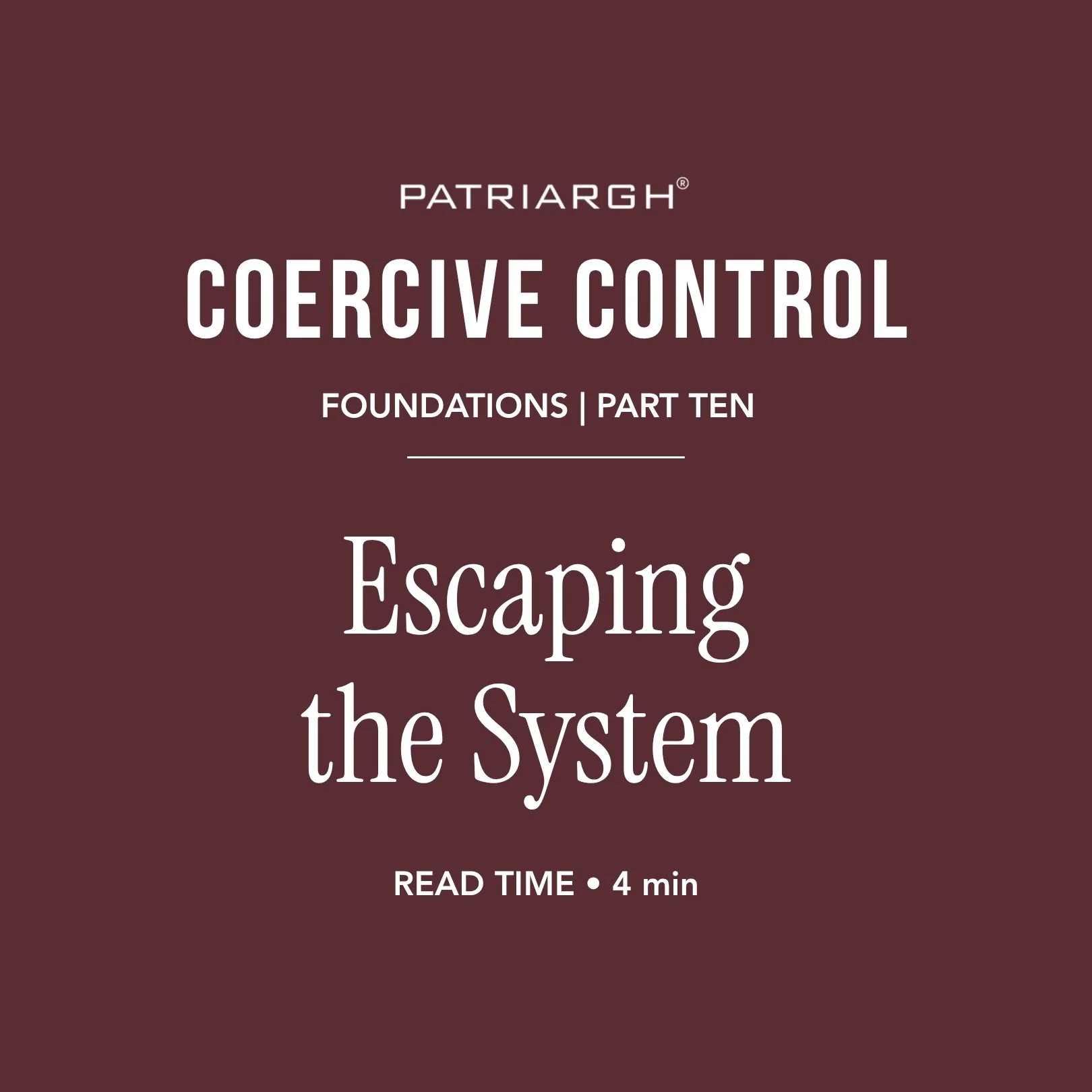 Escaping the System