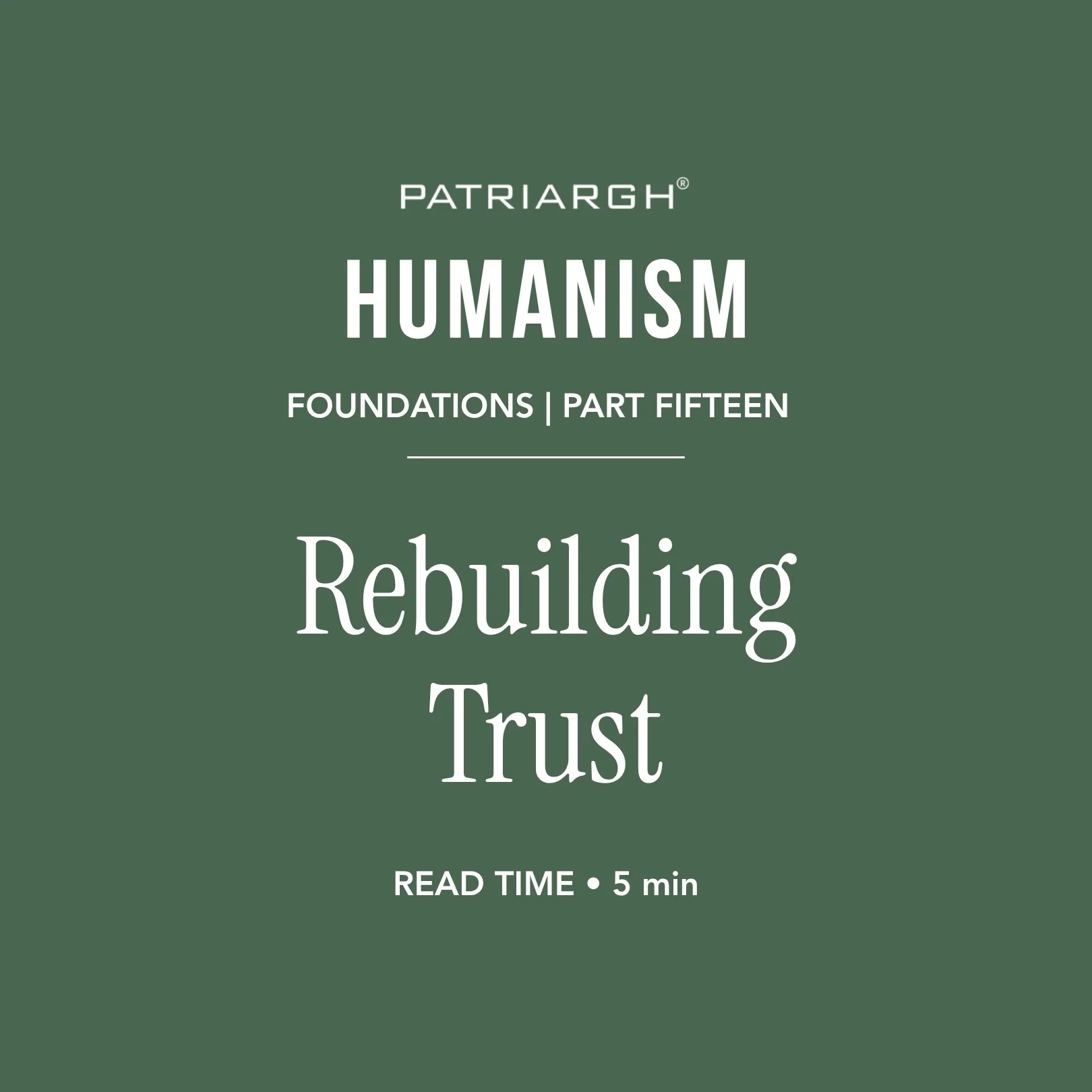 Rebuilding Trust