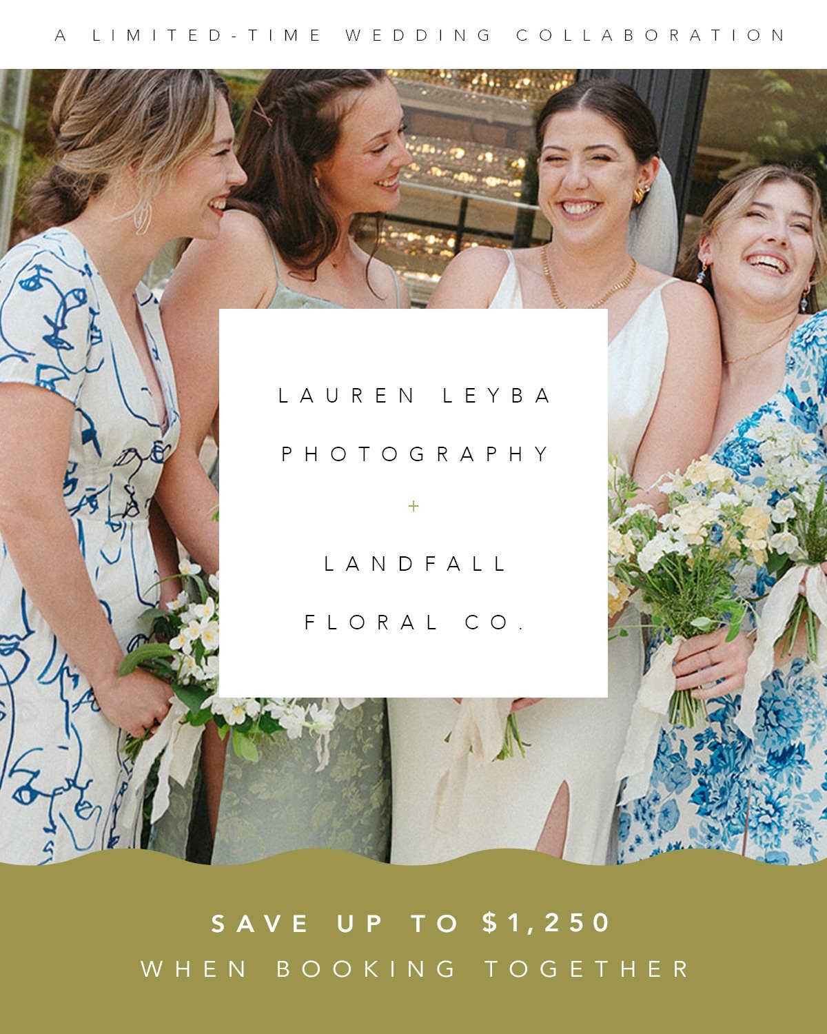 Happy New Year Newly Engaged Couples! Excited to announce a collaboration between @laurenleybaphotography &amp; @landfallfloralco for the month of January only. If you book Lauren as your 2026 wedding photographer and Landfall floral for your wedding