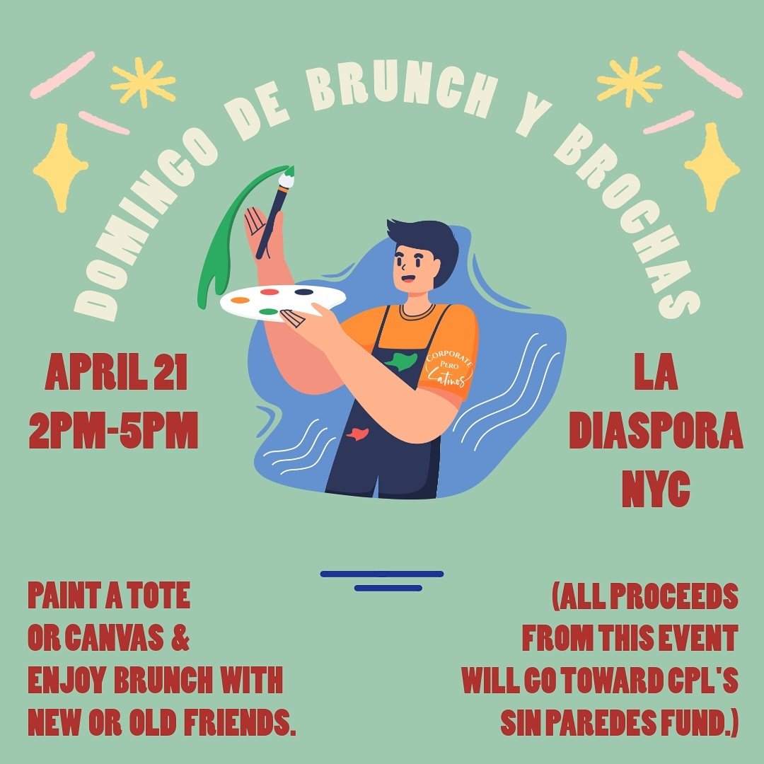 Join us on 4/21 for a creative afternoon at La Diaspora Restaurant in NYC! 🎨 

Choose between painting a tote bag or a canvas as you sip on your favorite beverage and enjoy the company of fellow creatives. Any proceeds from this event will go toward