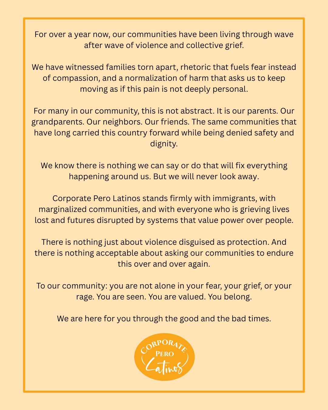 Sending everyone a big hug. 🫂 
Lean on your community even if it&rsquo;s just to vent.

#community #immigrants #knowyourrights