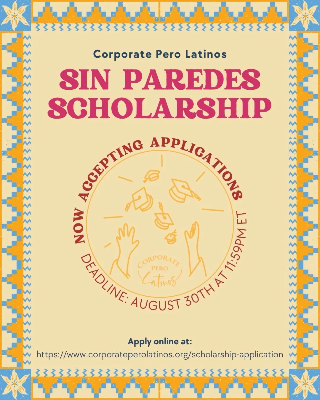 Our 2026 Sin Paredes Scholarship application is officially LIVE! 📚 

This scholarship was created to uplift DACA recipients and undocumented students facing financial and legal barriers in their pursuit of higher education. We believe education is a