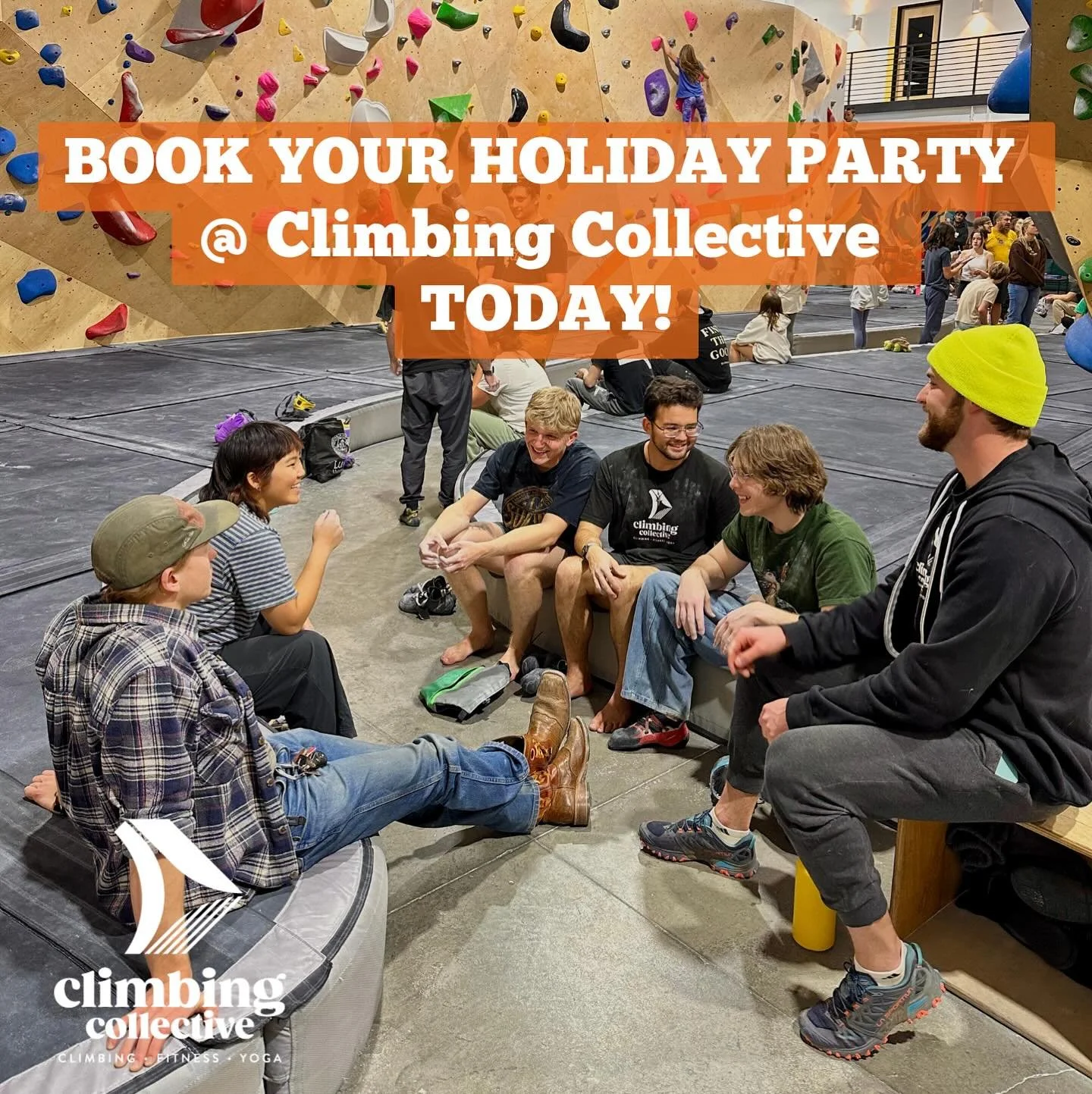 Looking for a holiday party that&rsquo;s active, fun, and totally stress-free? 

At Climbing Collective, you can rent a private party room or book a group climb + party room combo for the ultimate celebration.

Perfect for:

Family gatherings
Office 