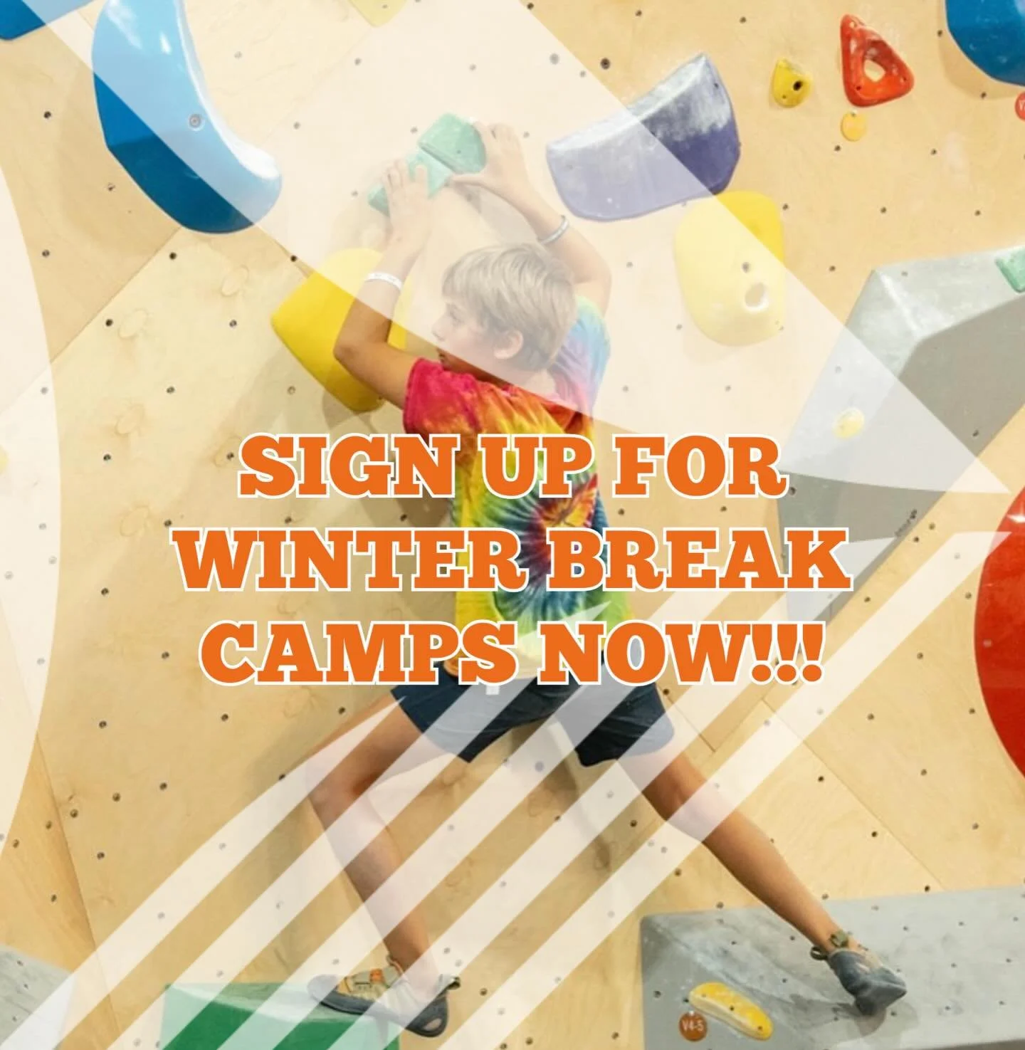 Are you ready for Winter Break? 

We have games, activities and challenges just waiting for your climbers to take on. 

These camps fill up fast and there are limited spaces.  Registration will close the Friday before camp begins ( Friday December 19