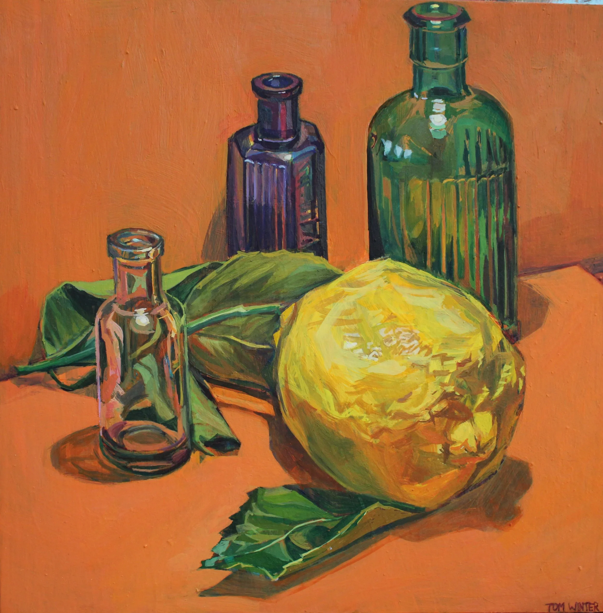 Lemon & Antique Medicine Bottles