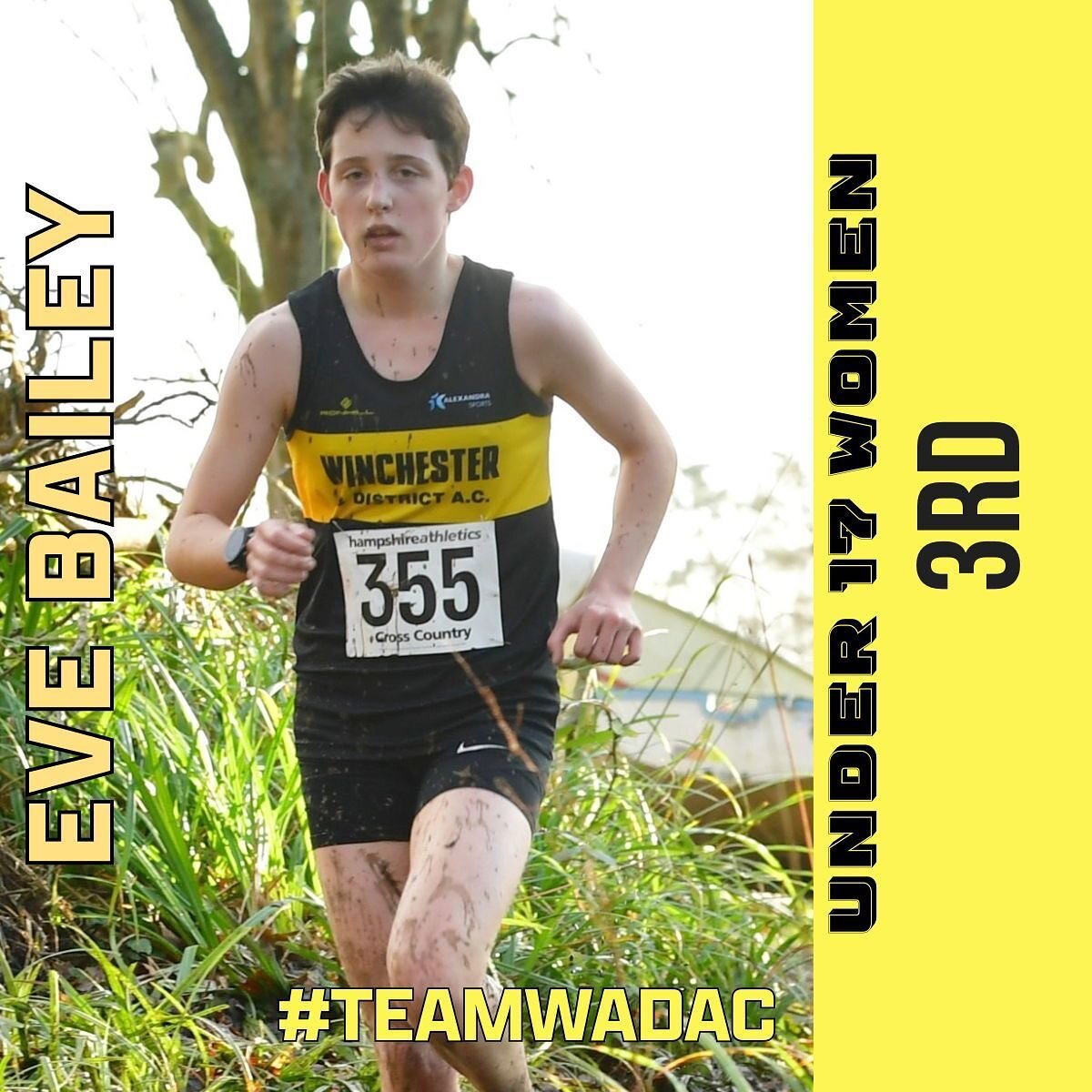 Eve Bailey led the U17 women to a team silver medal at the Hampshire XC Champs on Saturday where she finished in a credible 3rd place individually. Rosie Sharrock recorded a top 10 finish in 9th with Isla Mcaulay, the crucial third counter for the te