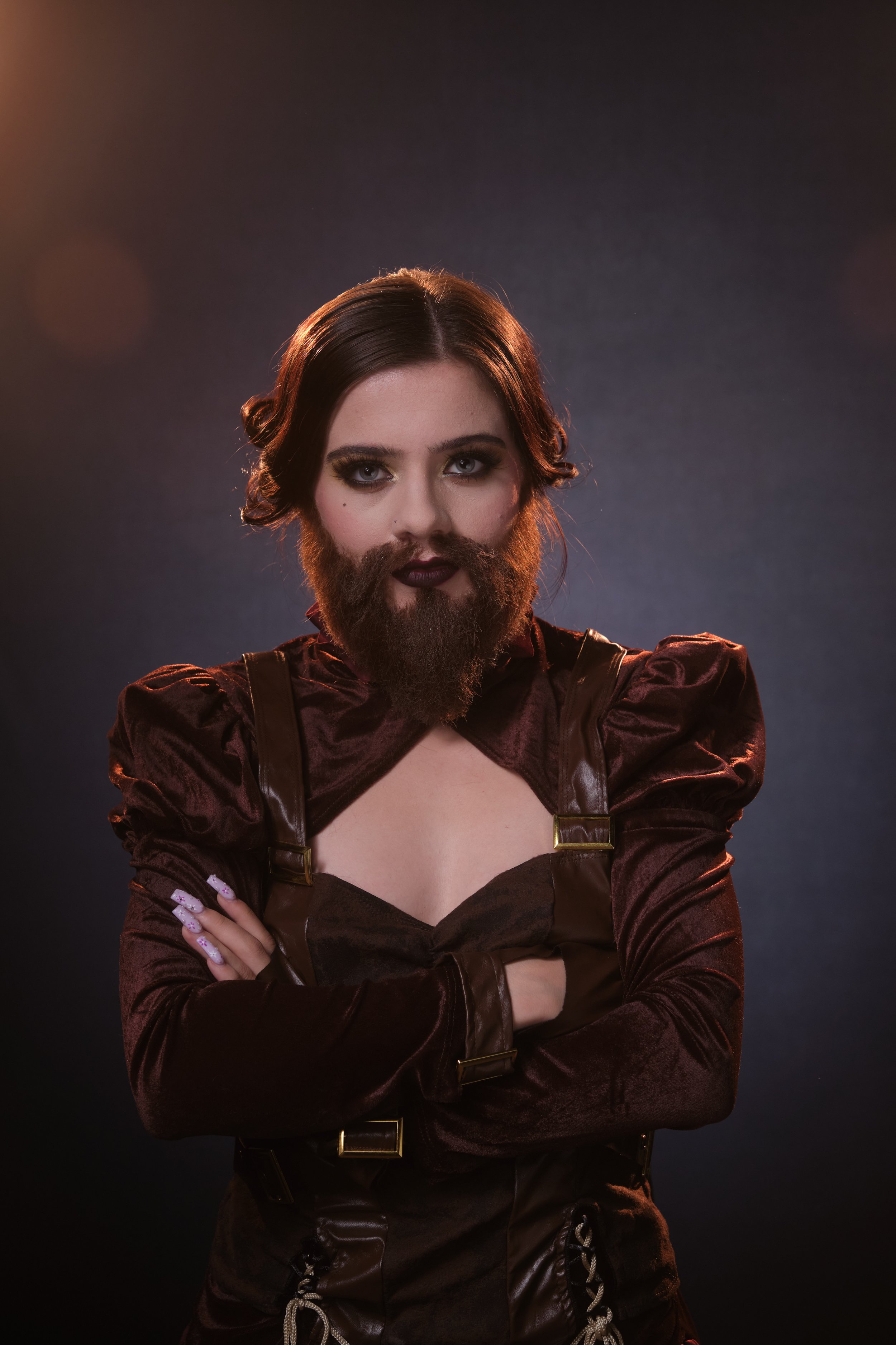 Bearded Lady with a floated wool crepe beard