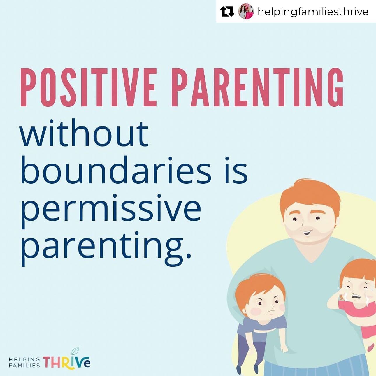 Repost from @helpingfamiliesthrive
&bull;
Sometimes in our attempts to be positive with our kids (a good thing!), we begin to feel bad about setting limits. Often this is because boundaries can make our kids upset, which is hard for us as parents. 

